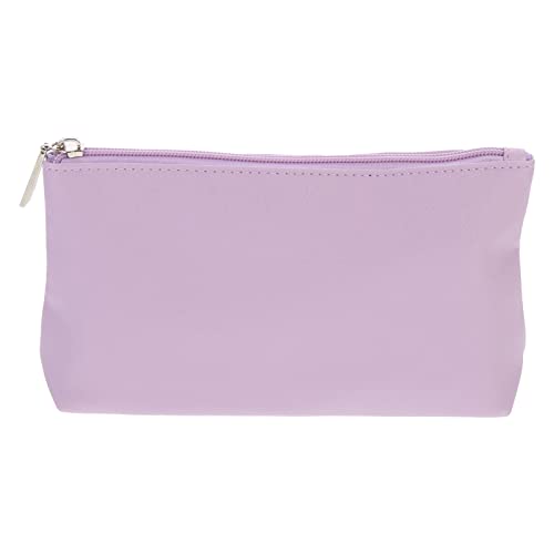 Beaupretty Leather Makeup Bag for Women - Travel Cosmetic Pouch with Zipper, Portable Toiletry Organizer for Lipstick, Sanitary Pads & Coins - Perfect for Camping, Outdoor Trips & Daily Use (Purple)