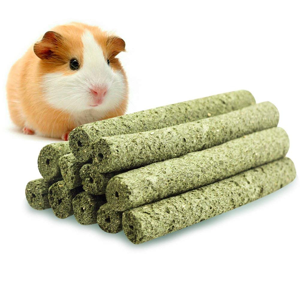 ULIGOTA 20pcs Natural Timothy Hay Sticks - Handmade Rabbit Chews & Treats for Teeth Care | Bunny Molar Toys for Guinea Pigs, Chinchillas, Rats, Hamsters & Gerbils | Small Pet Dental Health & Enrichment Activity