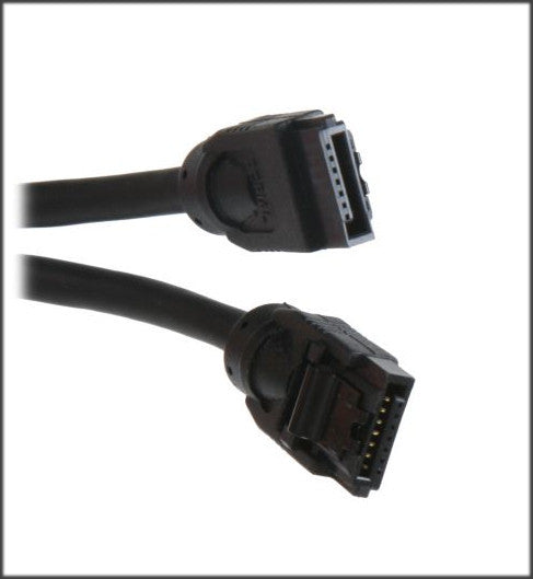 OKGear 18-Inch Black Premium SATA III Cable - 6Gbps Straight to Straight with Latch - High-Speed Data Transfer for PC, Laptop, and Server Upgrades
