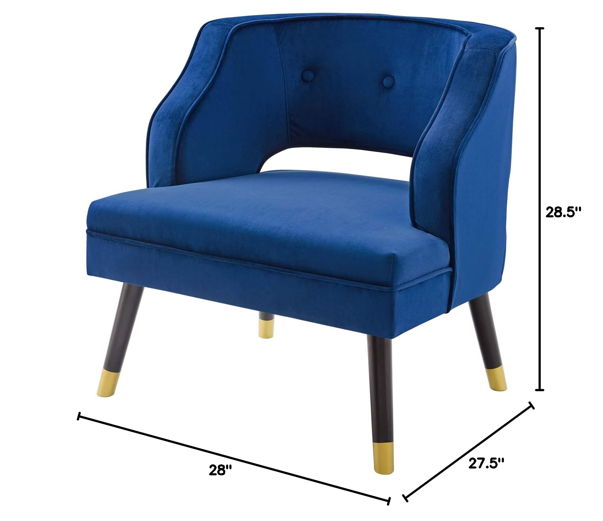 Modern Velvet Accent Armchair for Living Room - Navy Blue Lounge Side Chair, Stylish & Comfortable Seating for Home, Office, or Reading Nook