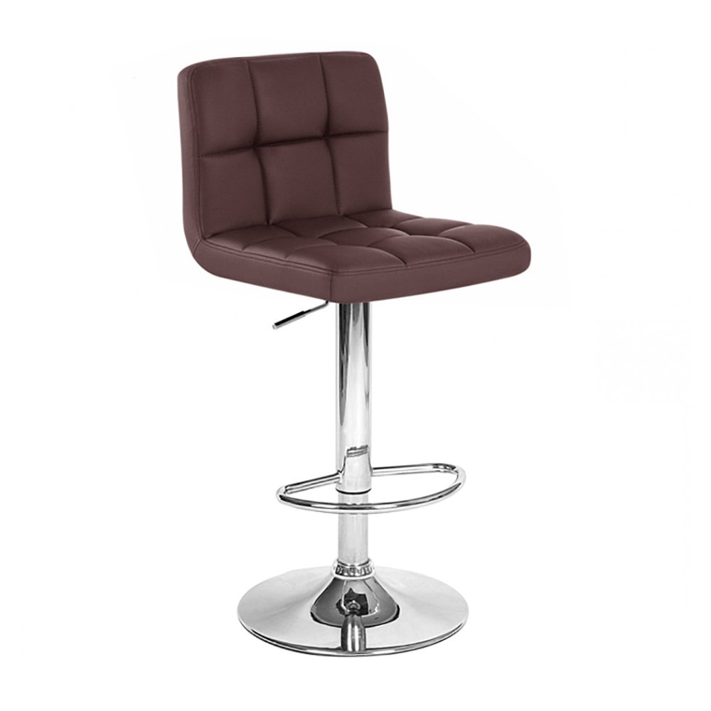 Set of 2 Boris Contemporary Leather Adjustable Barstools - Coffee Brown, Perfect for Kitchen Islands, Breakfast Bars, and Home Decor