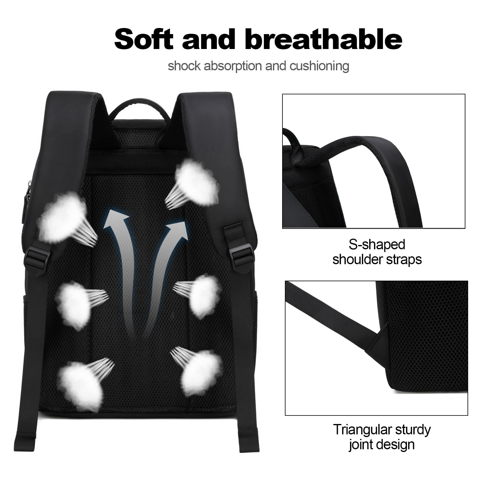 Waterproof 17.3 Inch Laptop Backpack for Men & Women - Large Capacity Lightweight Travel Computer Bag for Work, Business, Office & College - Perfect for Commuting, Business Trips & Campus Life (Black)