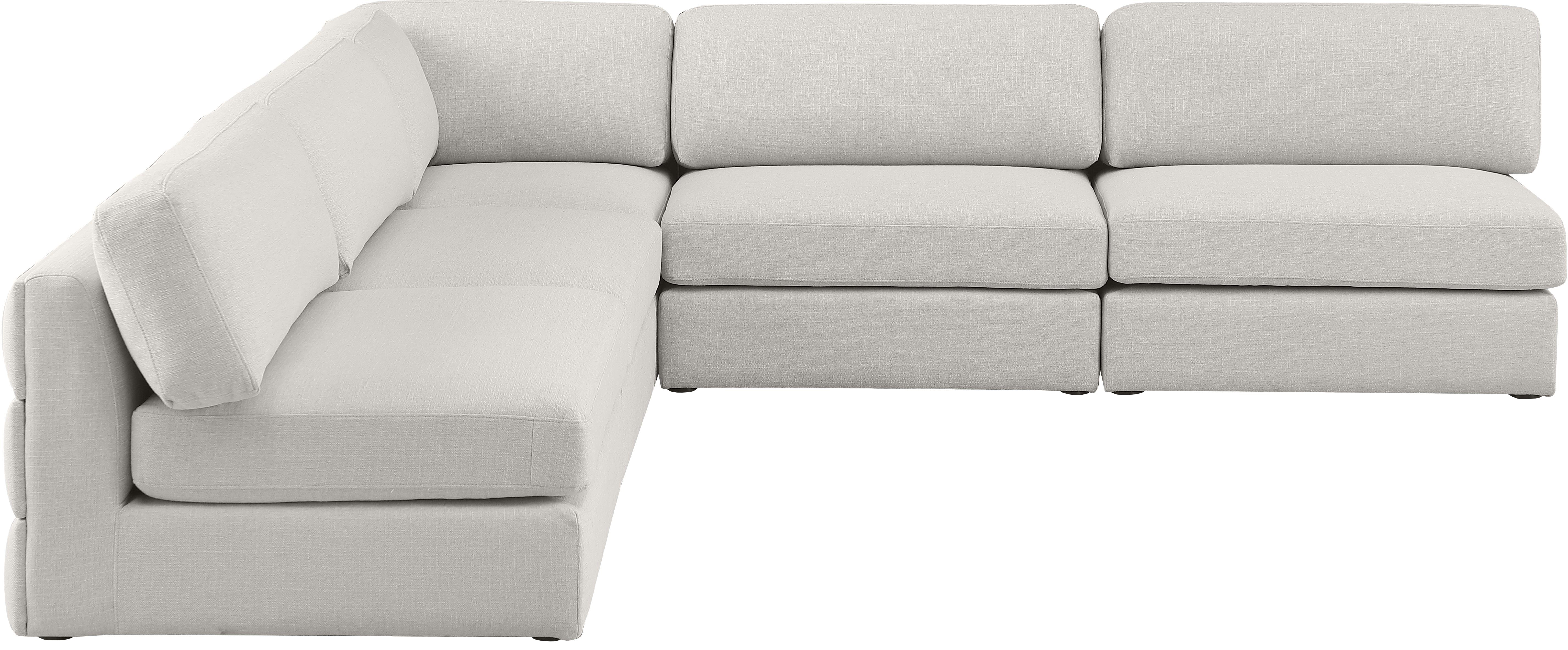 Beckham Durable Linen Textured Fabric Modular Sectional Sofa - Modern L-Shaped Couch for Living Room, Family Room & Home Theater Comfortable Seating