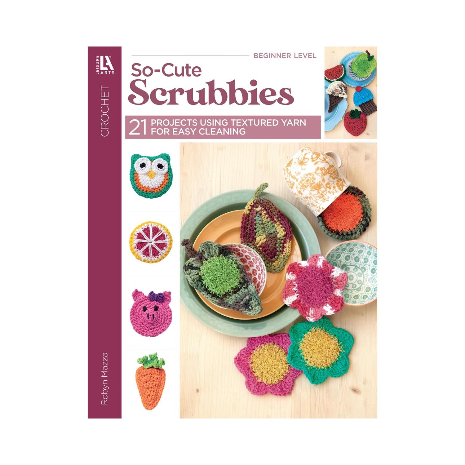 Cute Crochet Scrubbies for Kitchen & Bath - Eco-Friendly Handmade Dish & Face Cleaning Pads - Perfect for Washing Dishes, Removing Makeup & Gentle Exfoliation
