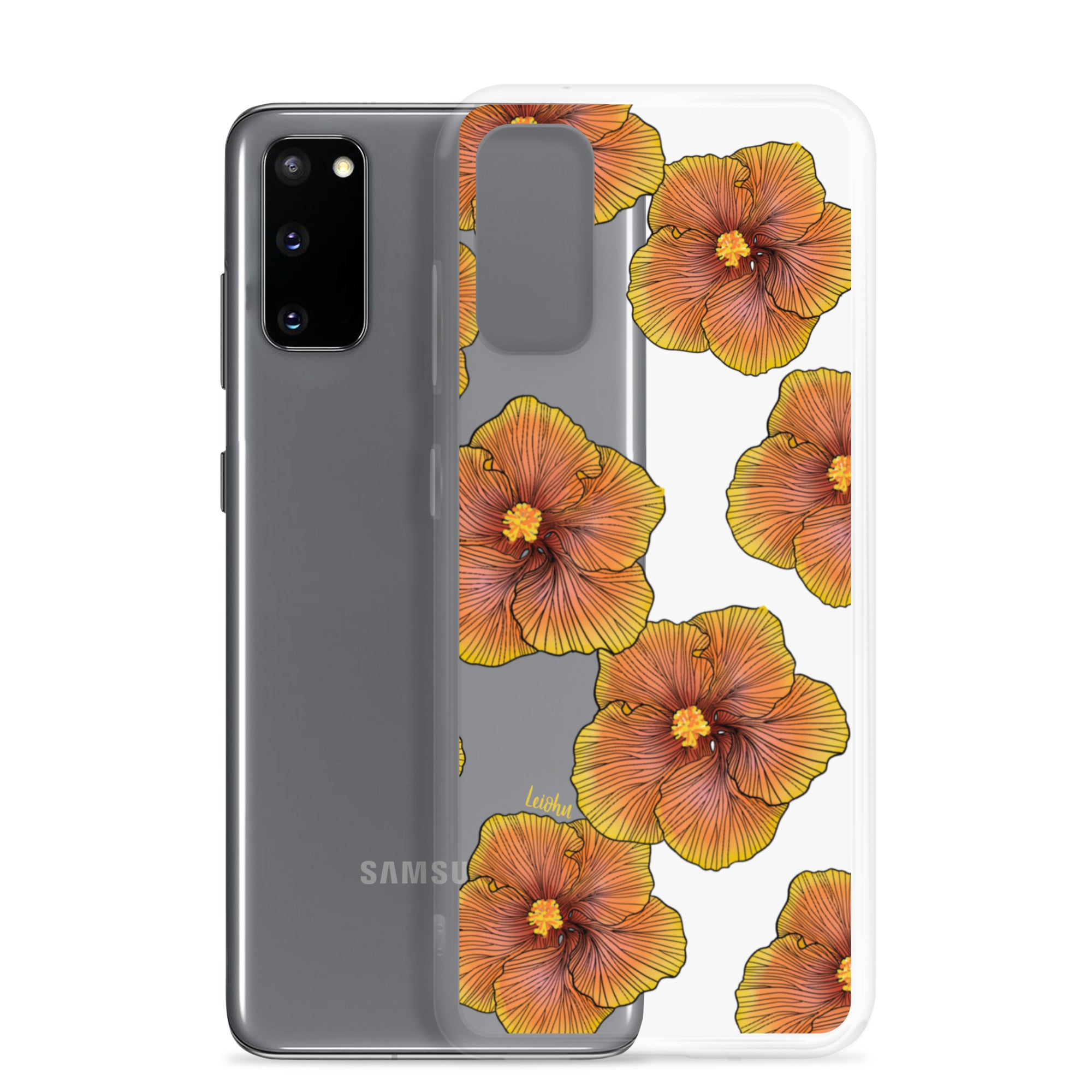 Sunrise Hibiscus Clear Phone Case for Samsung Galaxy - Slim Protective Cover for Everyday Use & Style