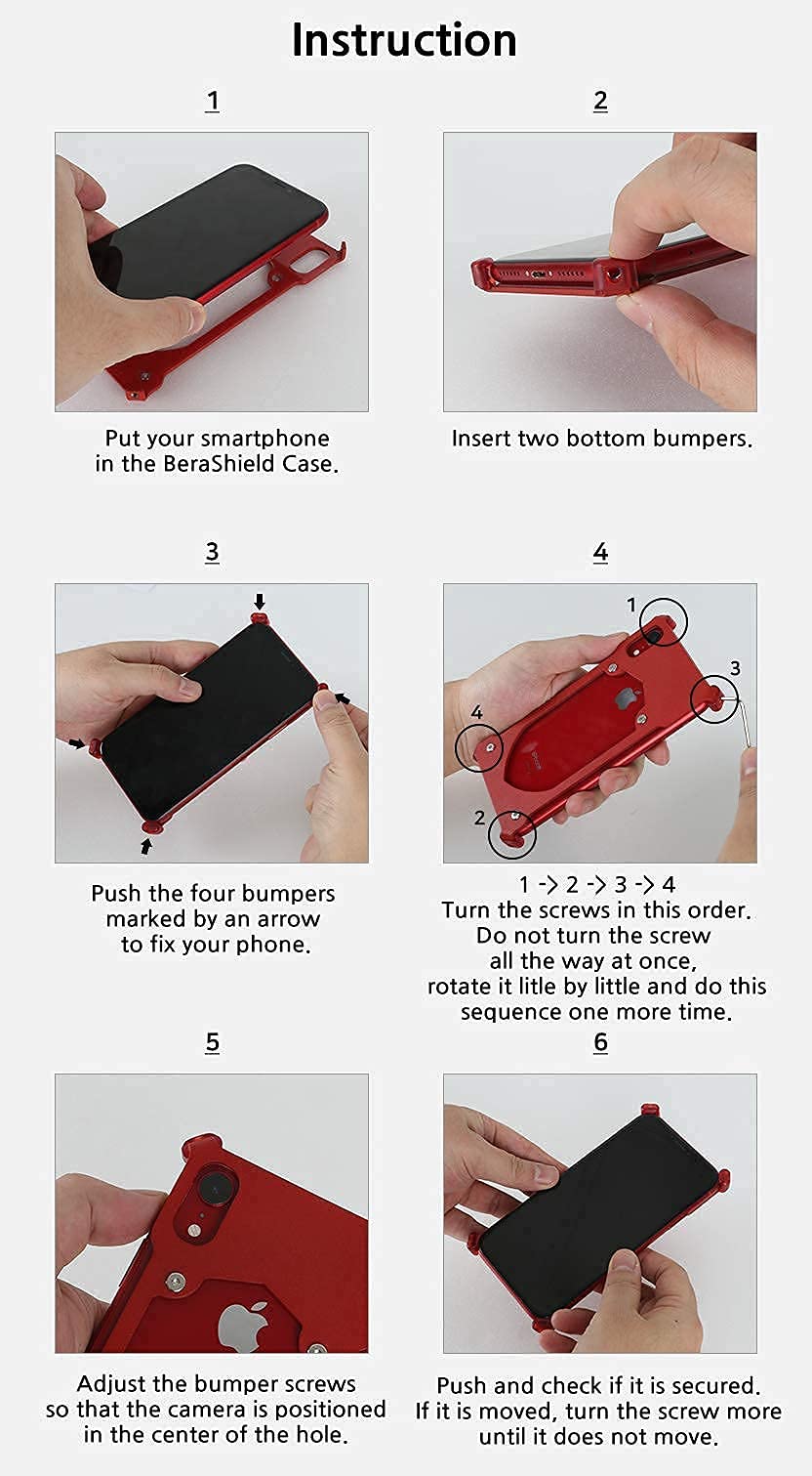Military-Grade Titanium Exoskeleton Case for iPhone 12/12 Pro - 10ft Drop Tested, Ultra-Thin Naked Feel (Red) - Perfect for Outdoor Adventures, Work & Daily Protection