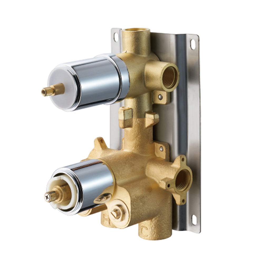 DAX 1054 SQ BN Thermostatic Shower Mixer Valve - 2/3 Function Diverter, Brushed Nickel Finish for Bathroom & Spa Luxury Shower System