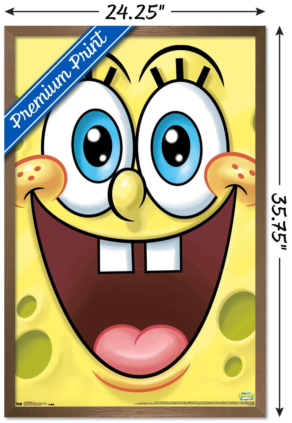 Trends International Nickelodeon SpongeBob SquarePants Wall Poster - 22.375 x 34 Inches, Bronze Framed Art Print for Kids Room Decor, TV Show Themed Bedroom & Office Wall Art