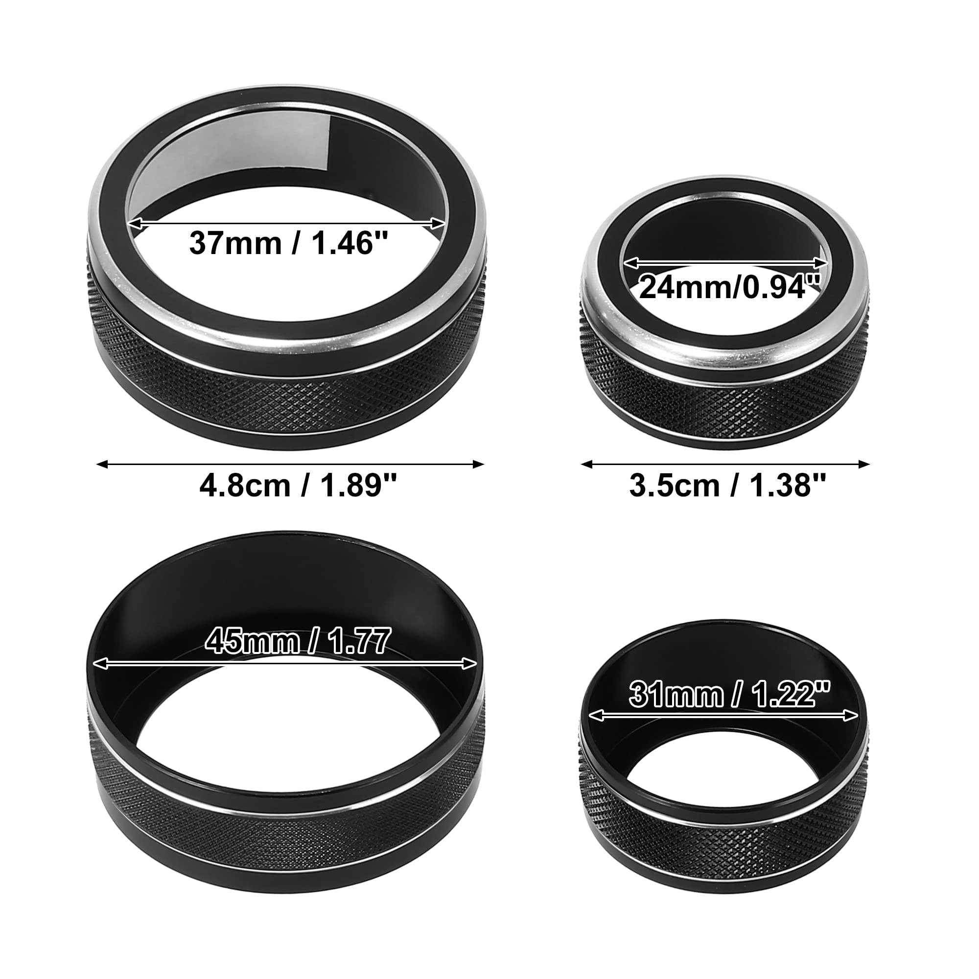 X AUTOHAUX 3-Piece Aluminum Alloy AC Climate Control Knob Cover for Subaru Forester/Impreza/Crosstrek 2019-2021 - Black HVAC Switch Trim Decor - Upgrade Interior & Protect Original Knobs