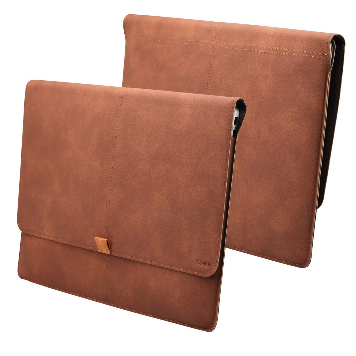 Valkit 13.3 Inch MacBook Air Sleeve Case - Slim PU Leather Laptop Cover with Magnetic Closure & Card Holder - Compatible with MacBook Pro 13 & iPad Pro 12.9 - Perfect for Travel, Office & School (Brown)