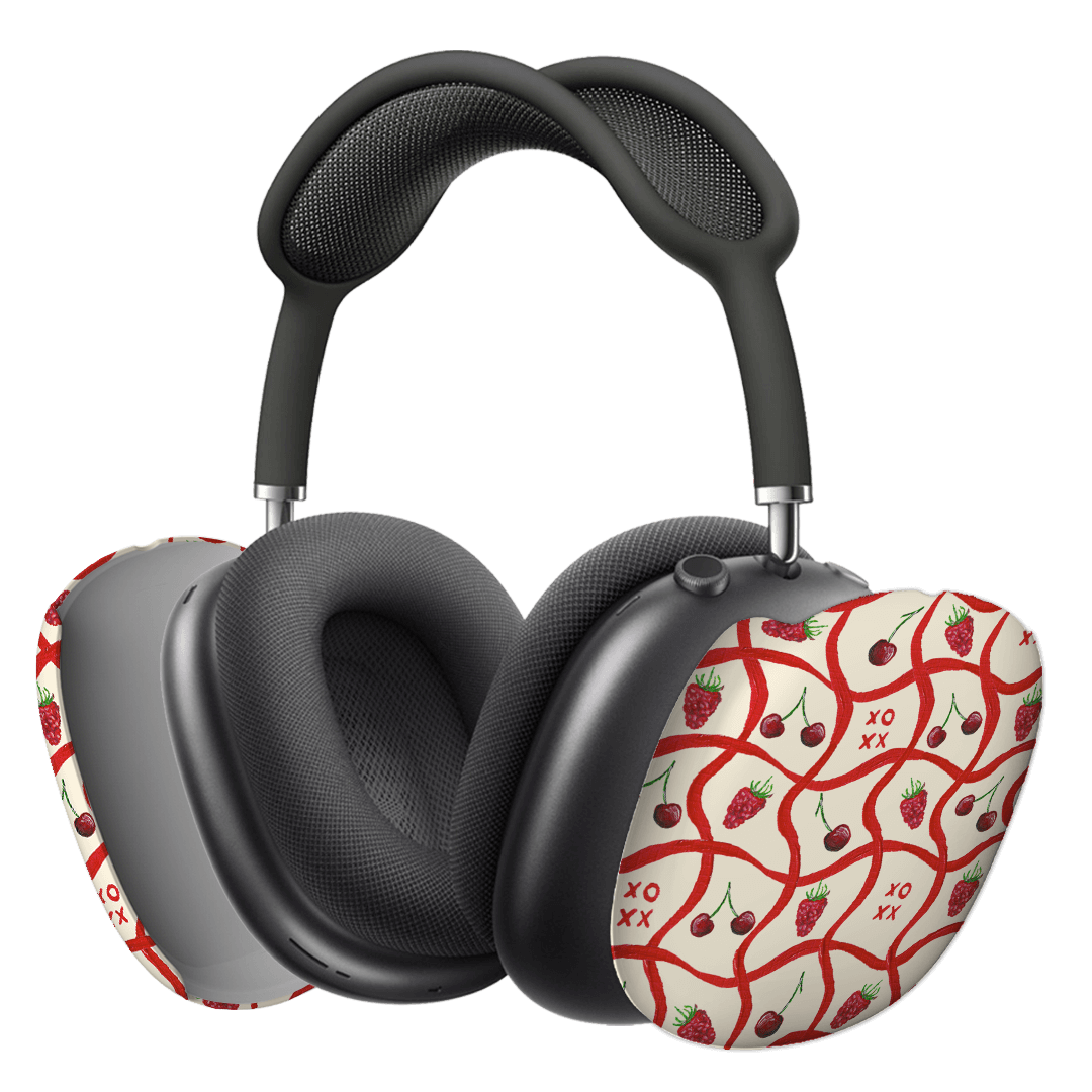 Premium AirPods Max Case - Durable Protective Cover for Apple AirPods Max with Stylish Cherries & Berries Design - Perfect for Travel, Work & Gym Use