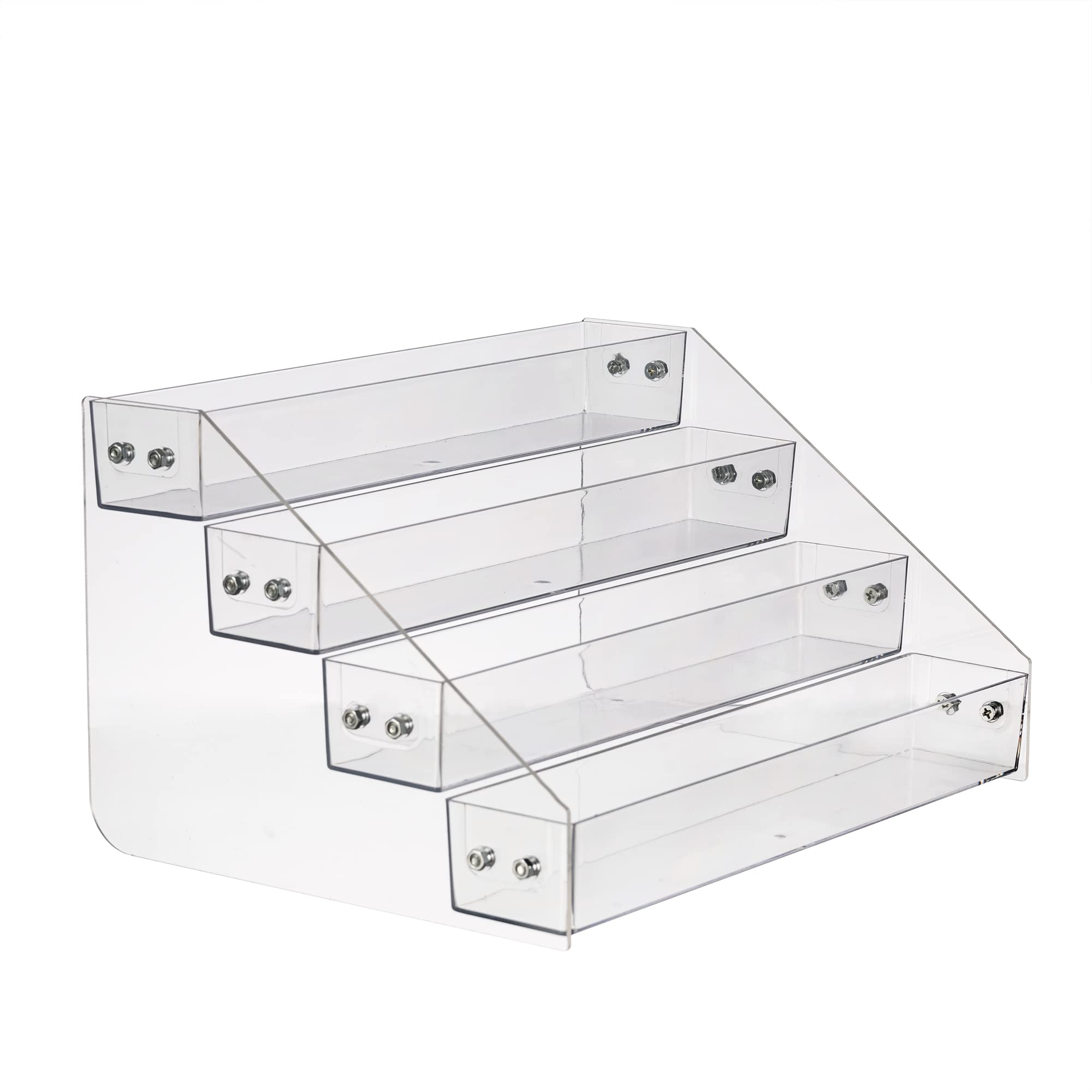 4-Tier Acrylic Spice Rack Organizer - Space-Saving Kitchen Storage Shelf for Countertop, Cabinet & Pantry | Perfect for Organizing Seasonings, Spices & Small Kitchen Essentials