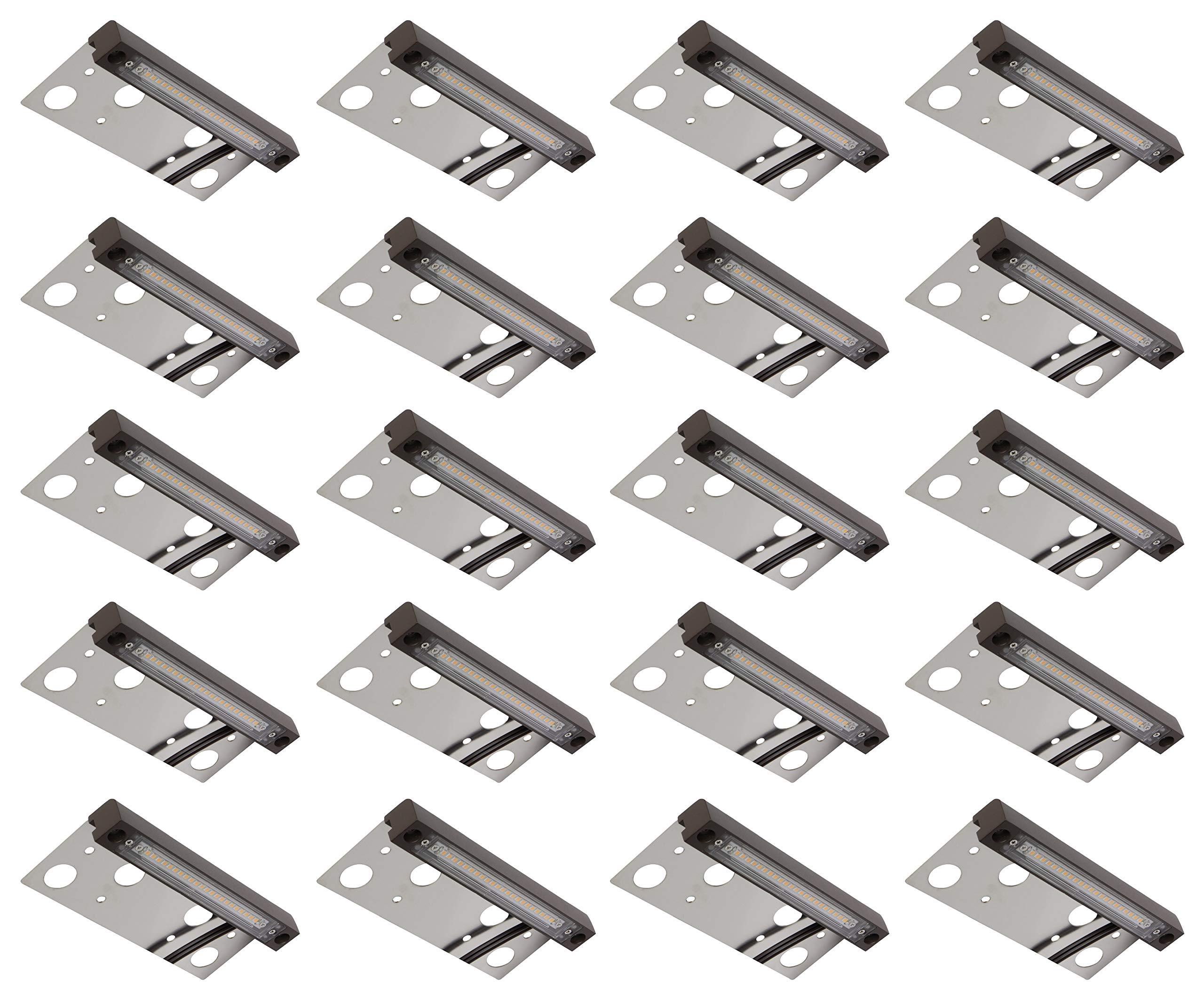 20-Pack GKOLED Hardscape Lights - 6.8 Inch LED Paver & Wall Lights with 4W 2700K Warm White, Waterproof Die-Cast Aluminum Housing, 12V Low Voltage for Outdoor Steps, Pathways & Garden Landscaping - UL Listed