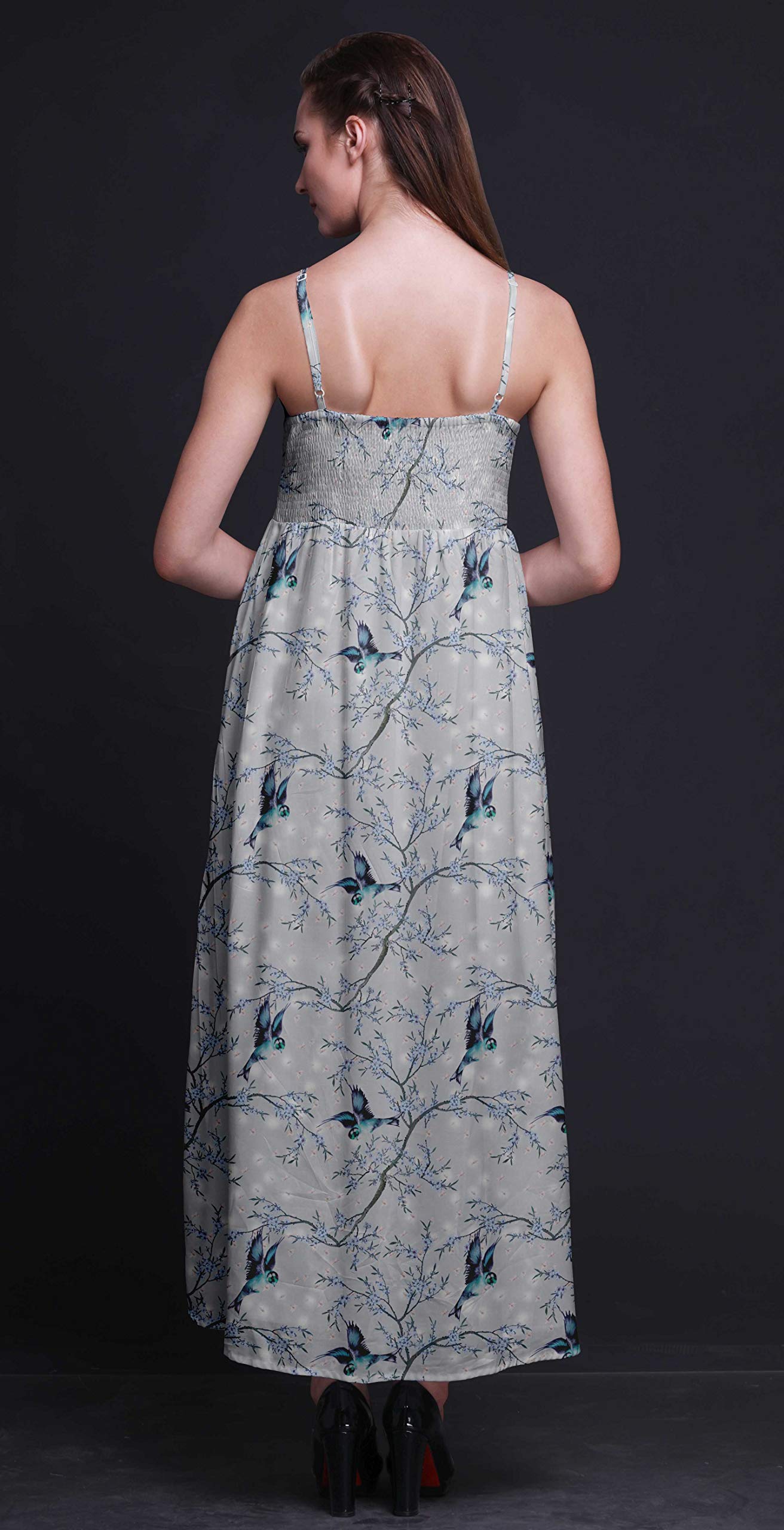 Bimba Women's Printed Sleeveless Bohemian Maxi Dress - Strappy Summer Beach Cover Up for Vacation, Pool Party & Tropical Getaway