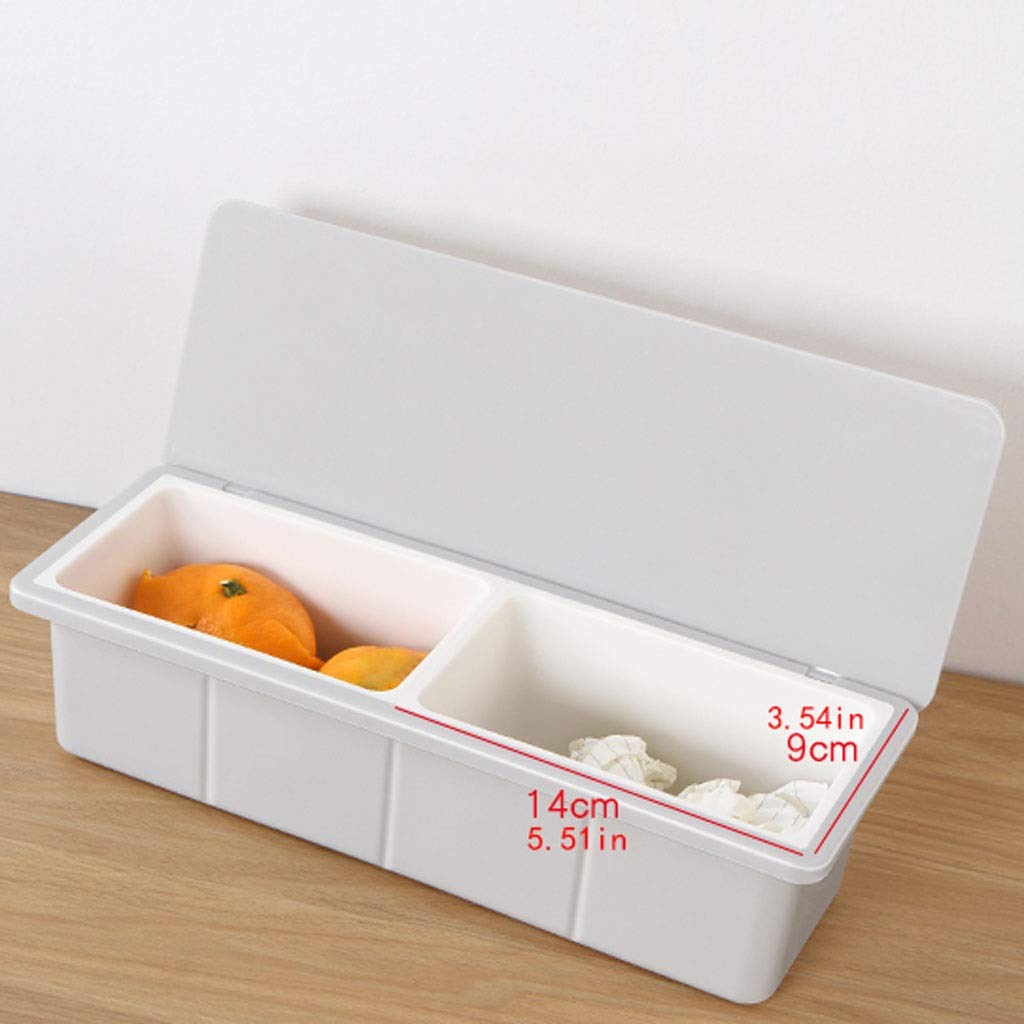 Small Plastic Rectangle Desktop Trash Can - Double Layer Wastebasket with Compartment for Office, Kitchen Countertop & Home Use | Space-Saving Tiny Garbage Bin for Paper, Food & Recycling