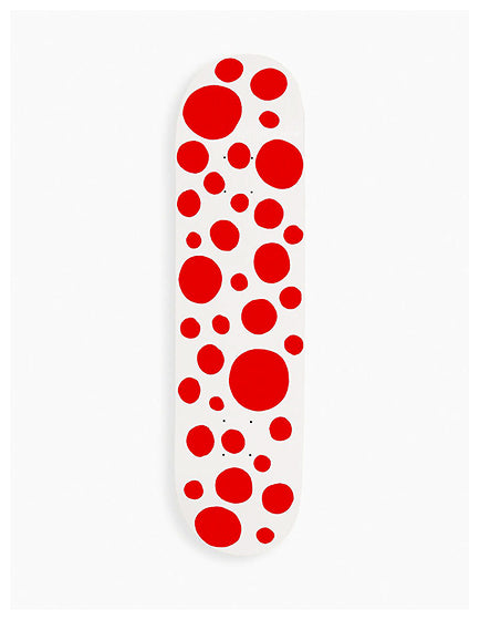 YAYOI KUSAMA Red Polka Dot Skateboard Deck - Artistic Collector's Skateboard for Home Decor & Street Skating