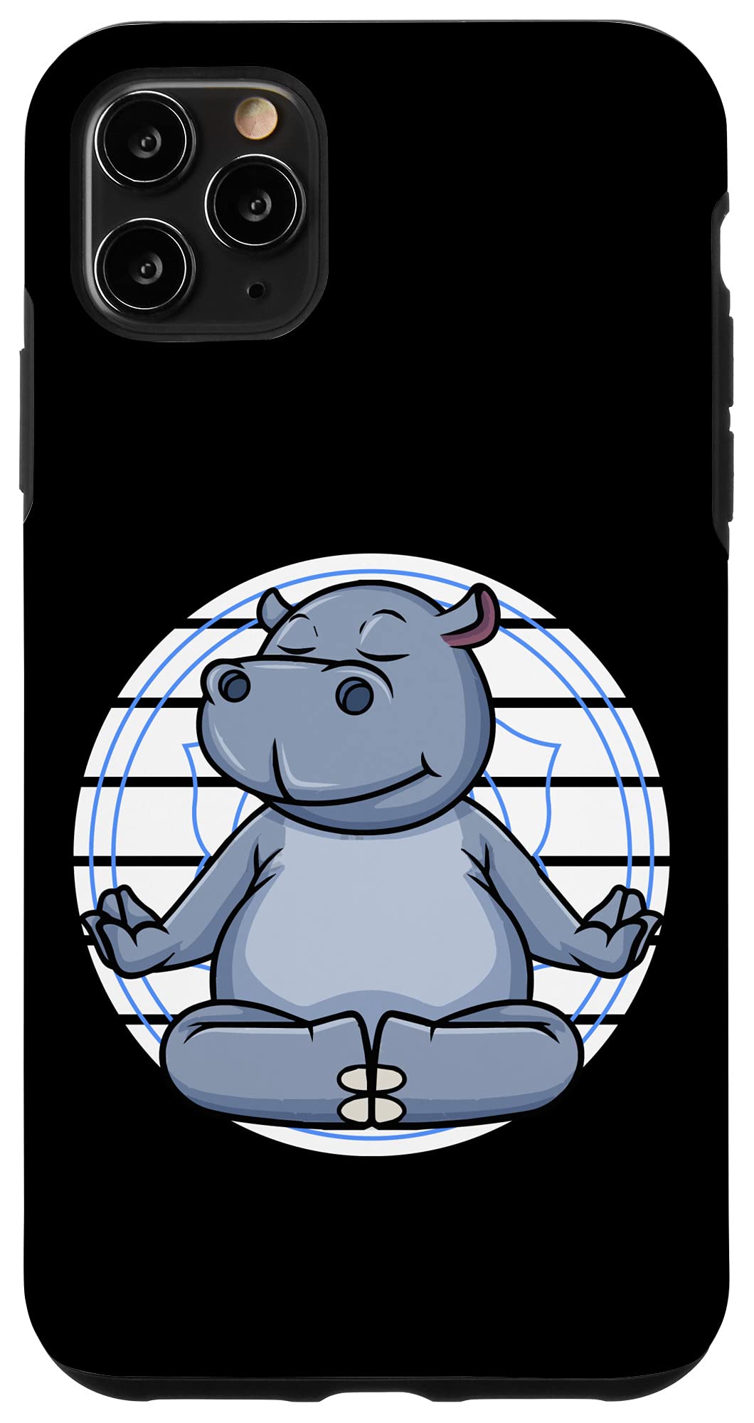 iPhone 11 Pro Max Case with Meditation Hippo Design - Chakra Zen Yoga Inspired Phone Cover for Mindful Living & Yoga Enthusiasts | Perfect for Meditation, Yoga Practice & Spiritual Wellness