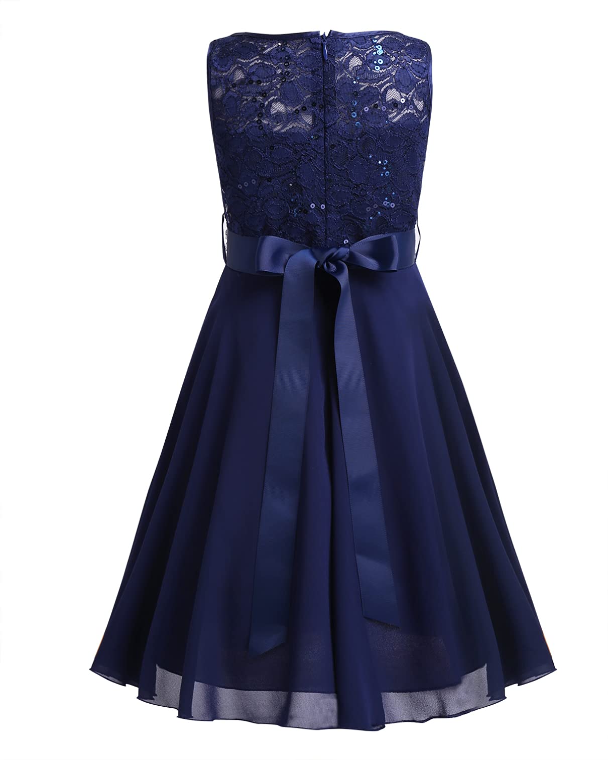 YiZYiF Girls' Floral Lace Sequin Flower Dress for Wedding, Pageant, Party & Formal Occasions - Perfect for Flower Girls, Birthday Celebrations and Special Events