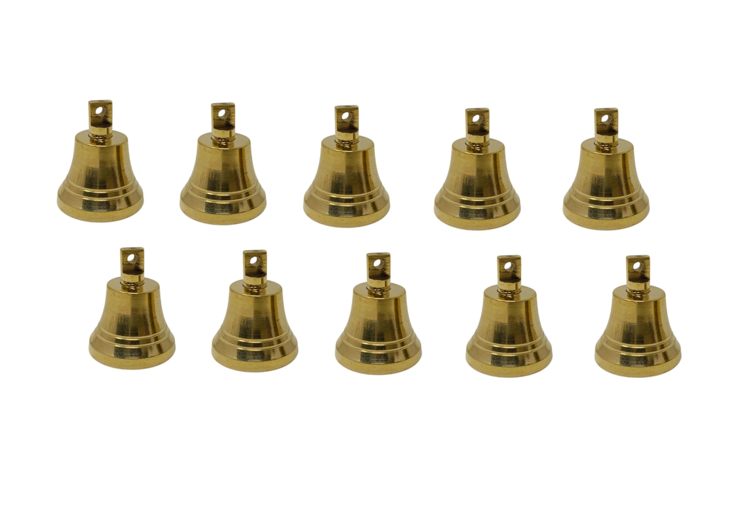 Small Indian Brass Jingle Bells - 50 Pack for Home Door Decor, DIY Crafts, Wind Chimes, Christmas Ornaments & Pet Collars - Handmade Traditional Bells for Festive Decor, Wedding Decorations & Gift Wrapping