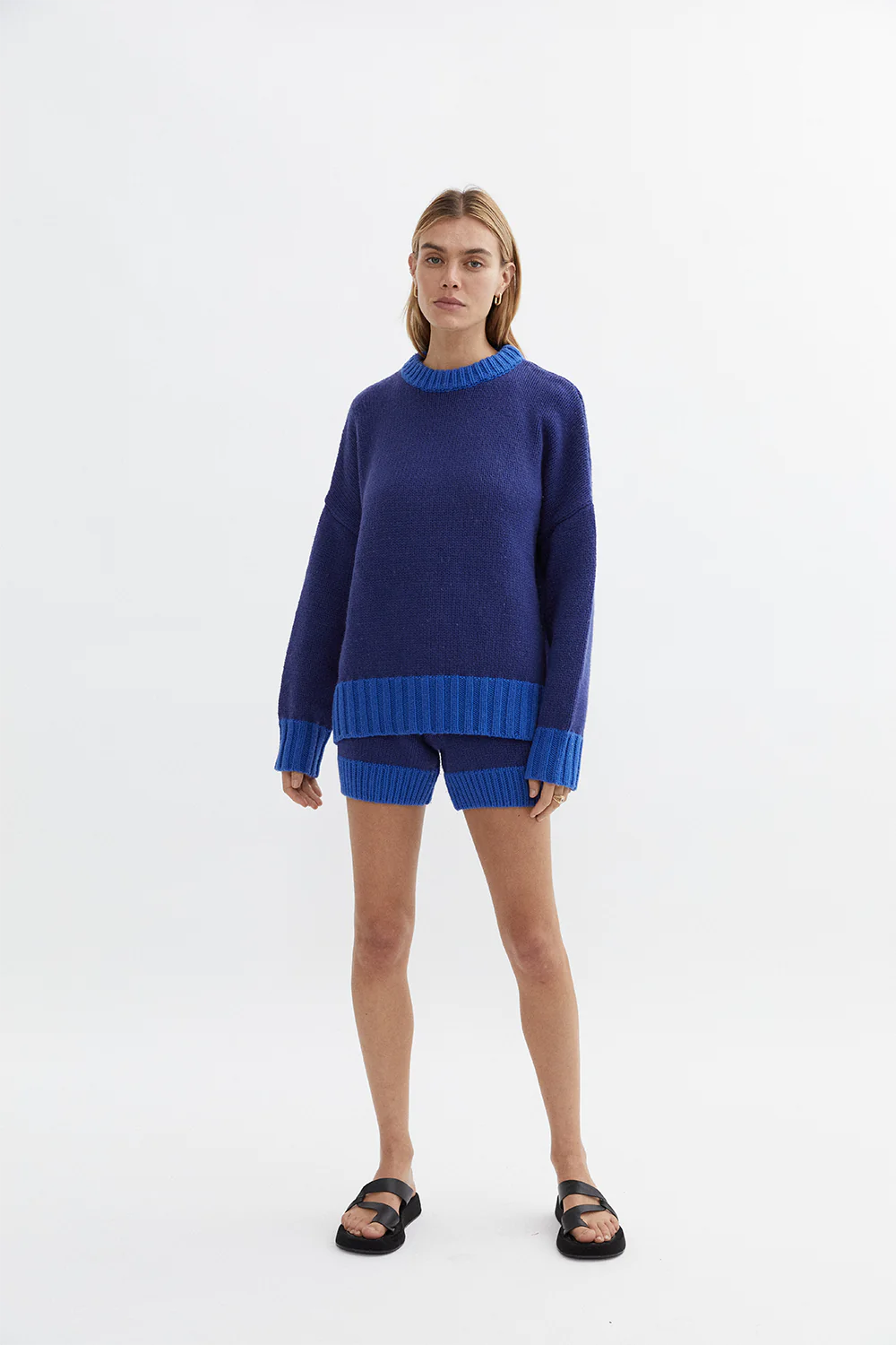 Chambord Knit Sweater in Cobalt Blue - Women's Casual Pullover for Fall & Winter | Perfect for Office, Date Night and Weekend Outfits