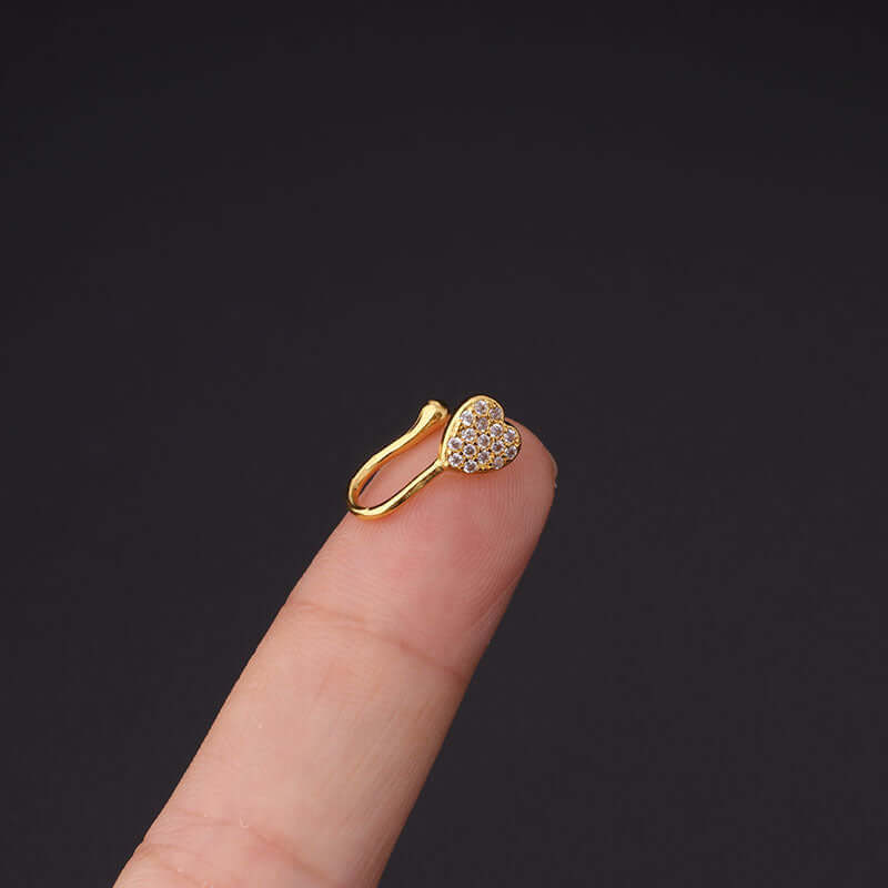 18K Gold Plated Fake Nose Ring - Cute Butterfly Nose Cuff for Women | Hypoallergenic & Comfortable | Perfect for Parties, Festivals & Everyday Wear (HSPJ366)