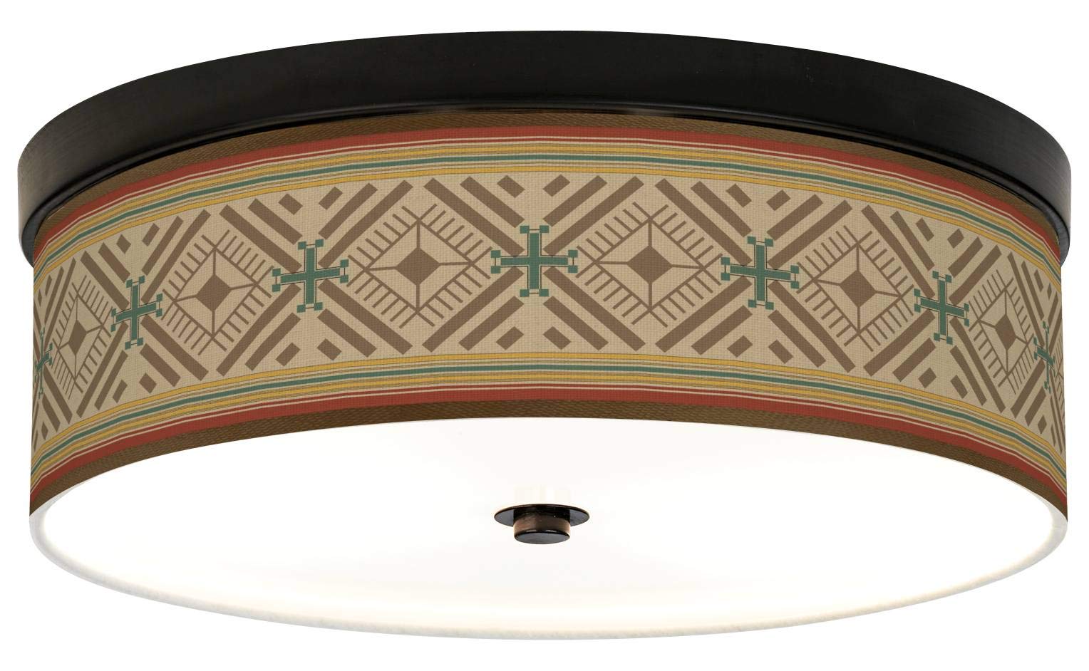 Energy Efficient Bronze Ceiling Light with Desert Diamonds Giclee Print Shade - Modern Lighting Fixture for Bedroom, Living Room & Dining Room