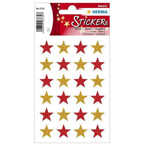 Glittery Star Stickers (3732 Pack) - Perfect for Scrapbooking, DIY Crafts, and Kids' School Projects