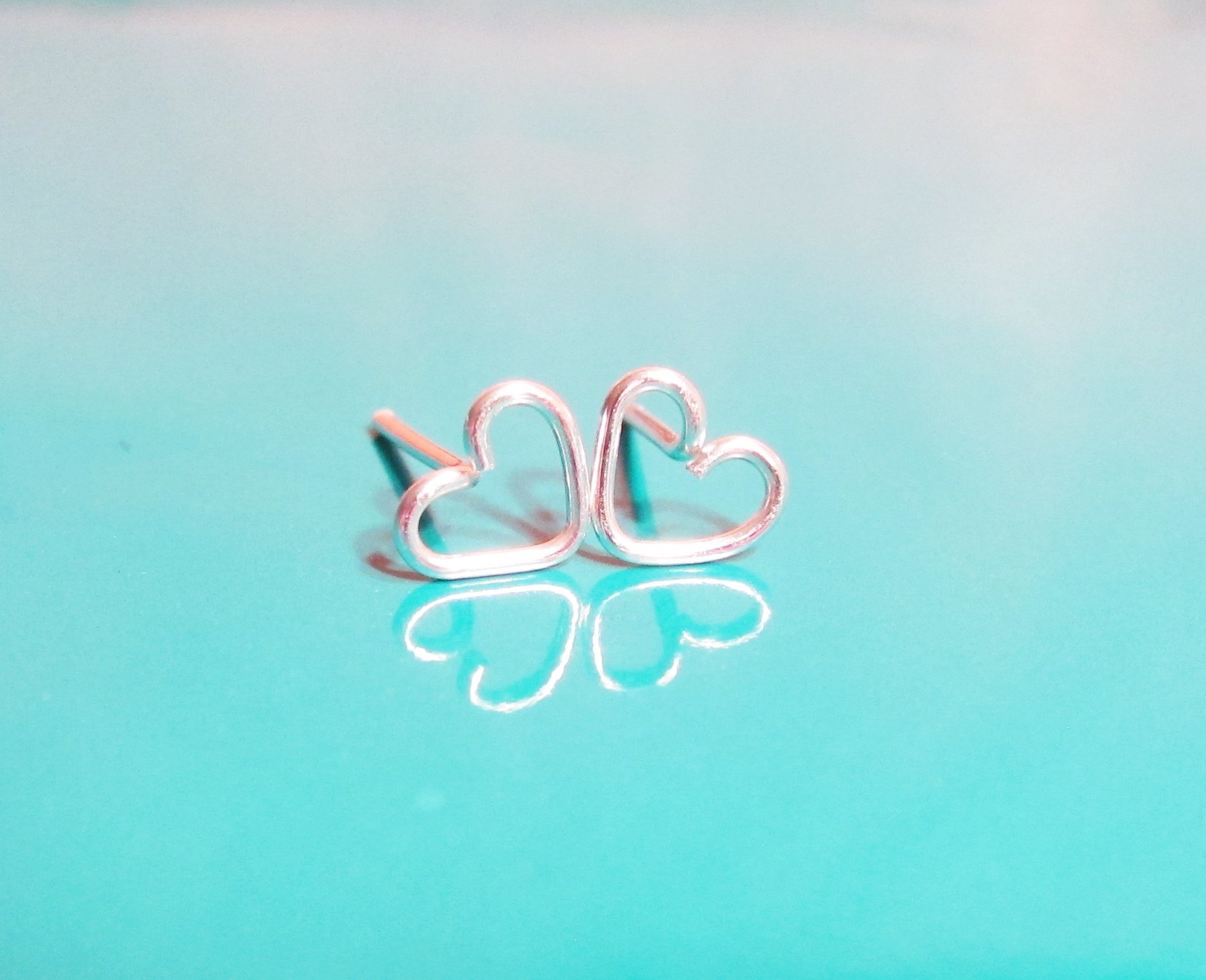 Tiny Wire Heart Earrings - Sterling Silver, Gold & Rose Gold - Perfect for Valentine's Day Gifts & Everyday Wear