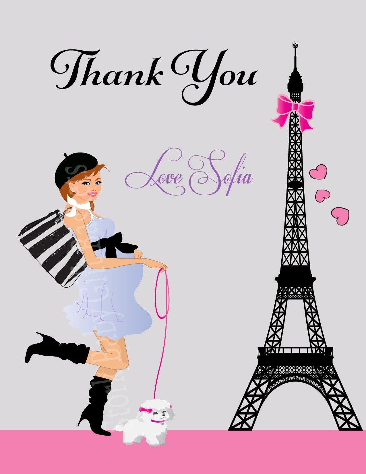 Elegant Paris-Themed Baby Shower Invitations for Girls | Printable & Customizable | Perfect for Gender Reveal & Newborn Celebrations