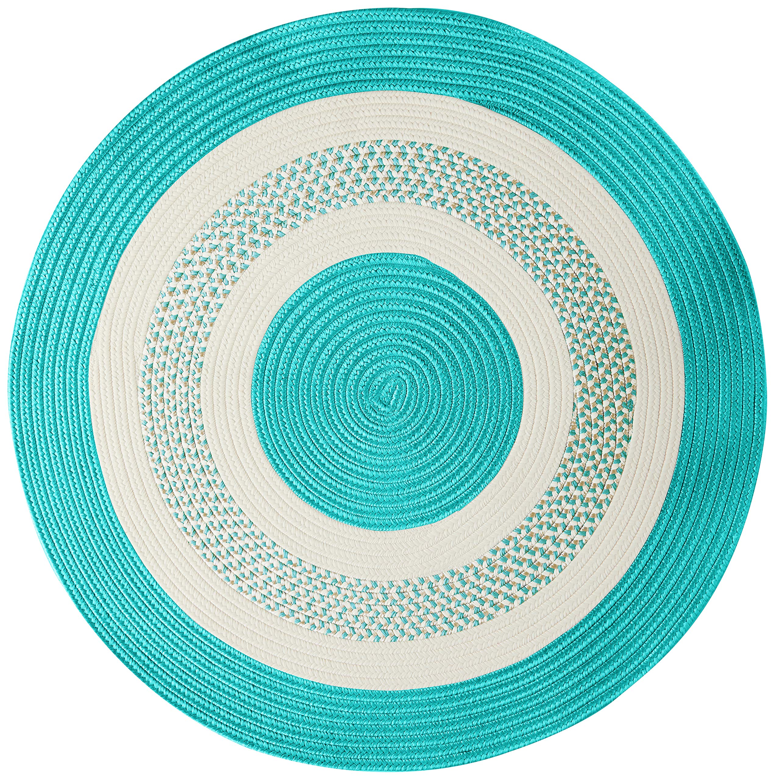 Premium 6' x 6' Round Teal Green Crescent Rugs - Soft Non-Slip Area Rug for Living Room, Bedroom, Nursery & Home Decor