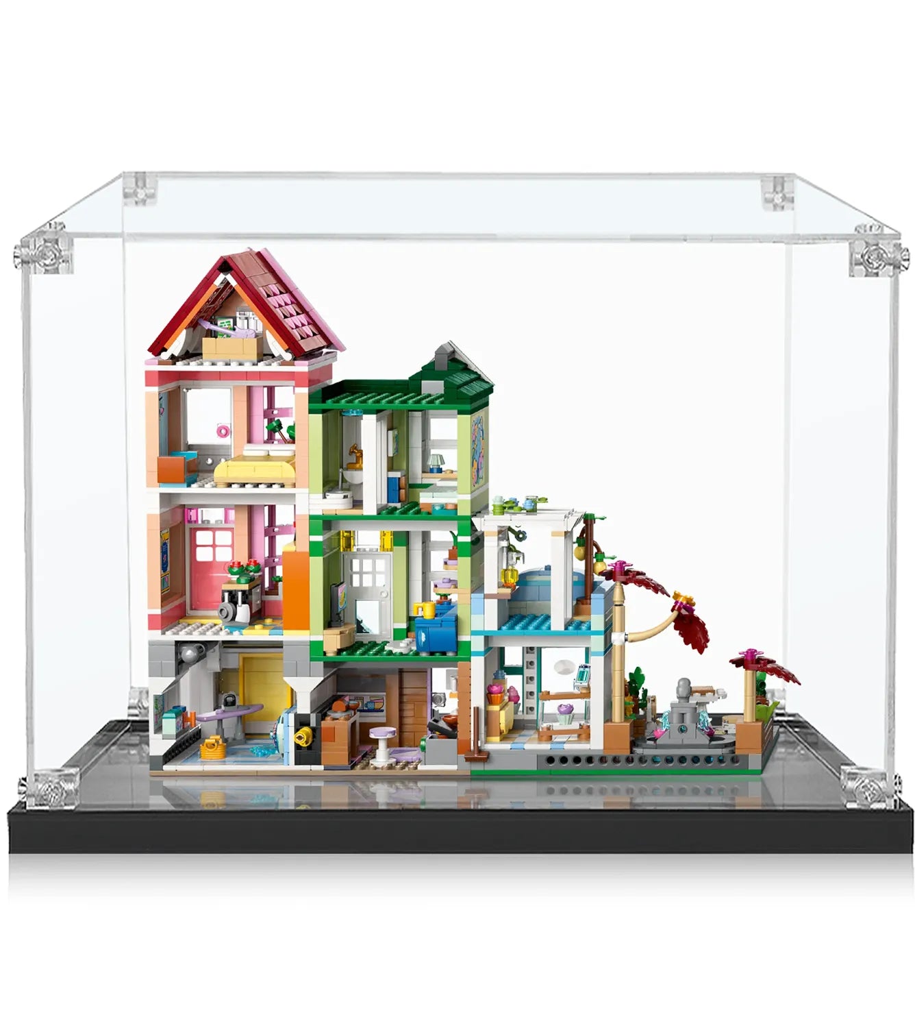 LEGO® Friends Heartlake City Apartments and Stores 42670 Display Case - Protective Showcase for Collectible Building Sets - Perfect for Home Decor, Gift Giving, and Displaying LEGO Creations