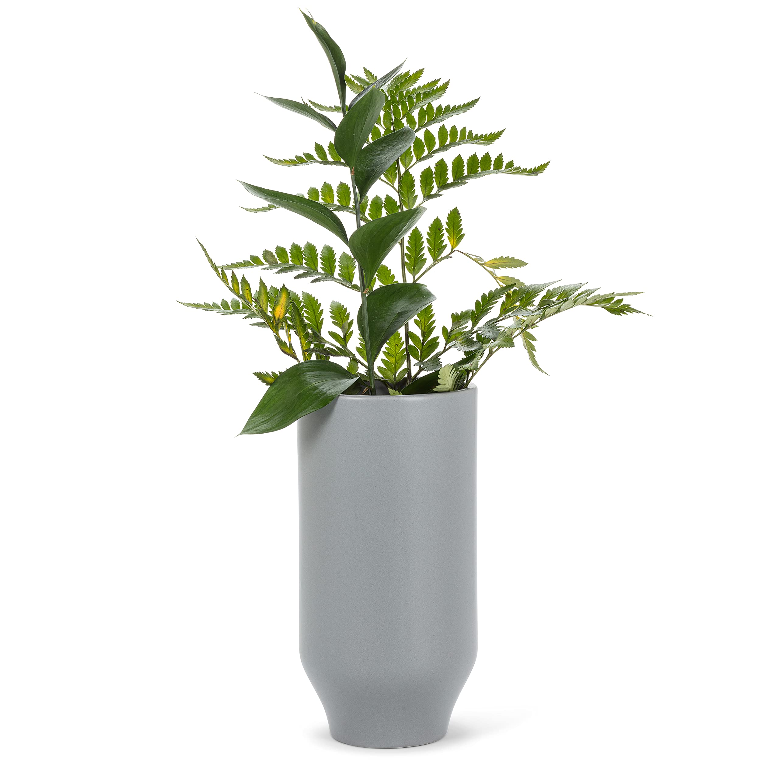 Abbott Collection 27-CASHMERE-969 Medium Matte Vase in Grey - Elegant Home Decor for Living Room, Dining Table & Office Desk