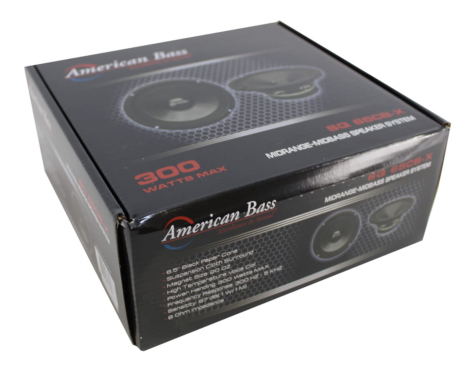 4 x 6.5 Inch 1200W 8 Ohm Midrange Midbass Car Speakers - American Bass SQ-65CB-X - Premium Sound Quality for Car Audio Systems & Home Theater Setups