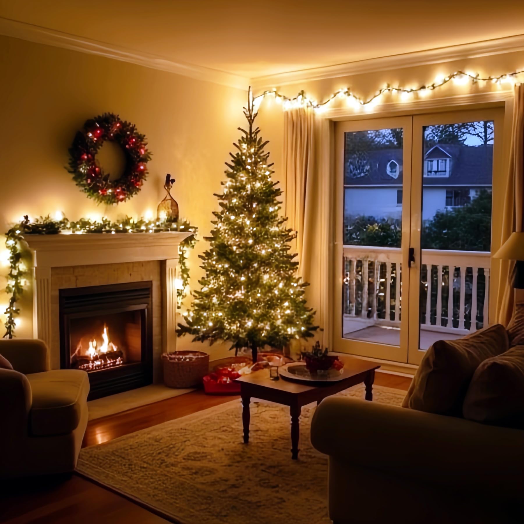 200 LED Warm White Christmas Lights - UL Certified Commercial Grade 66ft Green Wire String Lights for Indoor Outdoor Decor - Perfect for Holiday Parties, Weddings, Gardens, Patios & Year-Round Decorations