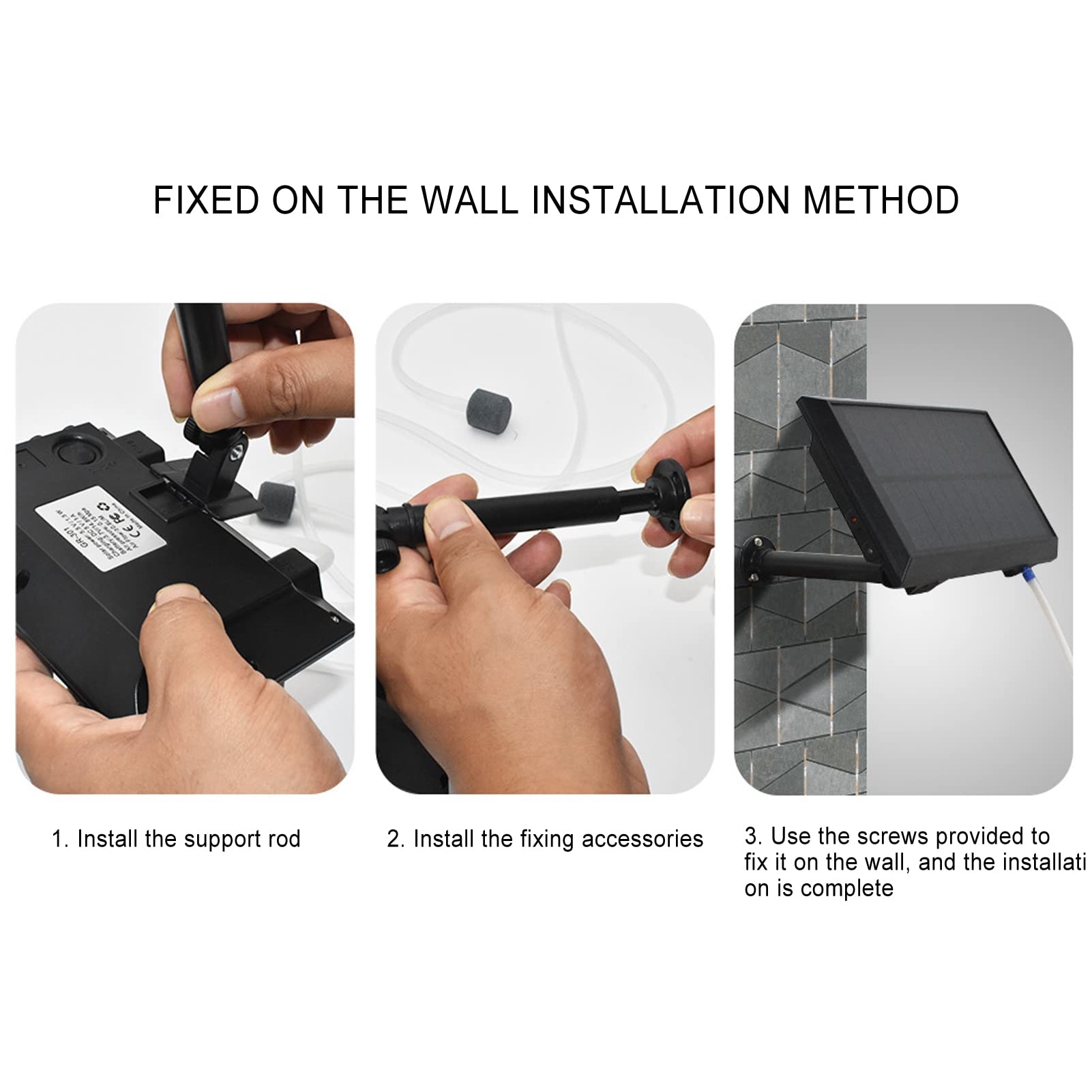 Solar Powered Air Pump for Fish Tank & Outdoor Pond - Oxygen Aerator with Bubble Stone & Aquarium Tubing - Ideal for Gardening, Water Circulation, Small Ponds & Landscape Decoration - Perfect for Backyard Water Features & Aquarium Oxygenation