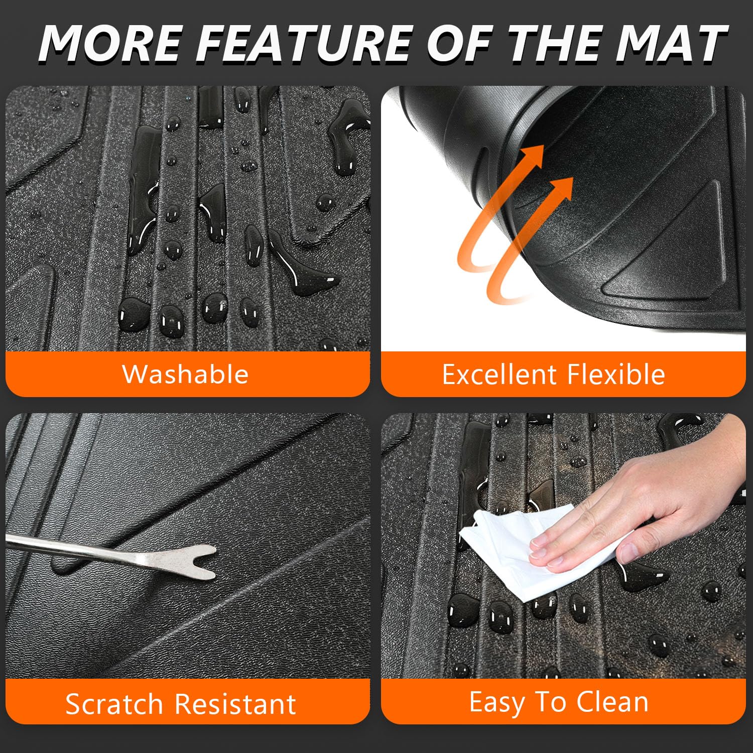 2022-2025 Toyota Tundra 5.5FT Bed Mat - Heavy Duty TPE Truck Bed Liner & Cargo Mat Replacement Accessories | 3-Fold Design for Easy Storage | Perfect for Hauling, Camping & Outdoor Adventures