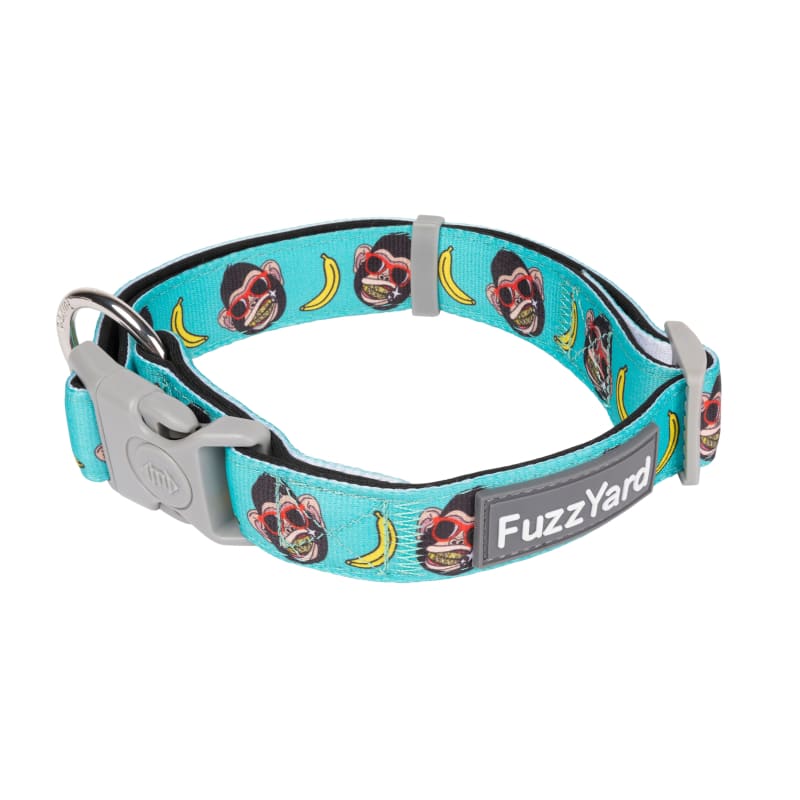 Fuzzyard Gorillz Dog Collar - Adjustable Pet Collar with Soft Padding (3 Sizes: S/M/L) - Perfect for Walking, Training & Outdoor Adventures