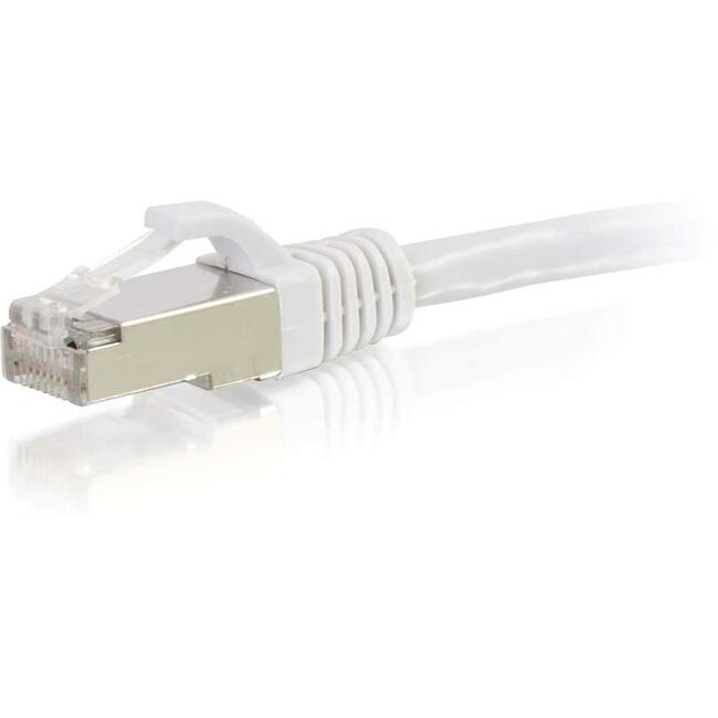 1Ft Cat6 Snagless Shielded (STP) Ethernet Network Patch Cable - White | High-Speed Internet & Gaming Connection for Home & Office
