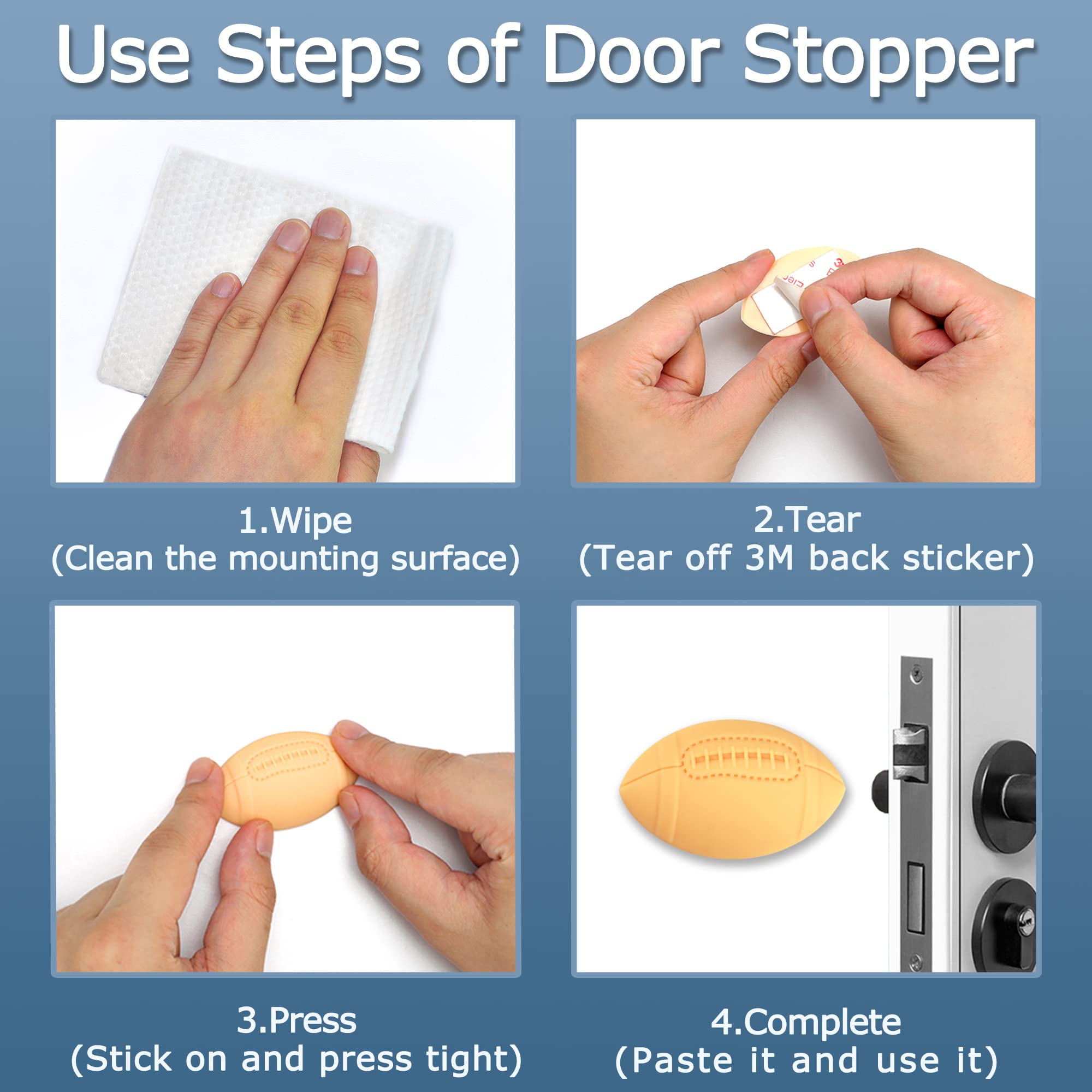 Black Silicone Door Knob Stopper - Wall Protector for Home, Office & School