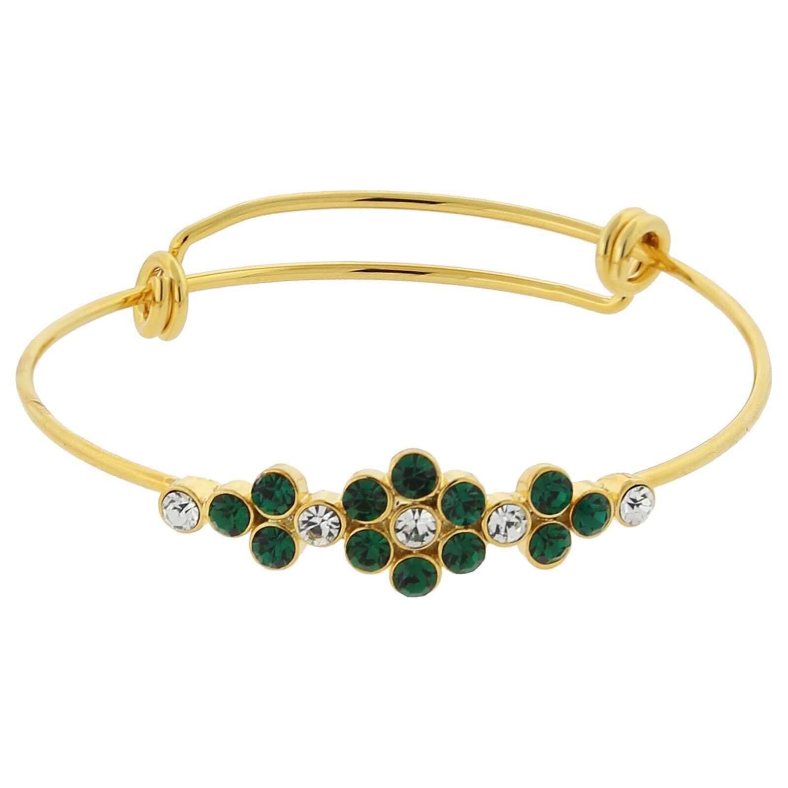 1928 Crystal Flower Wire Bangle Bracelet - Elegant Vintage Jewelry for Women, Perfect for Weddings, Parties & Special Occasions