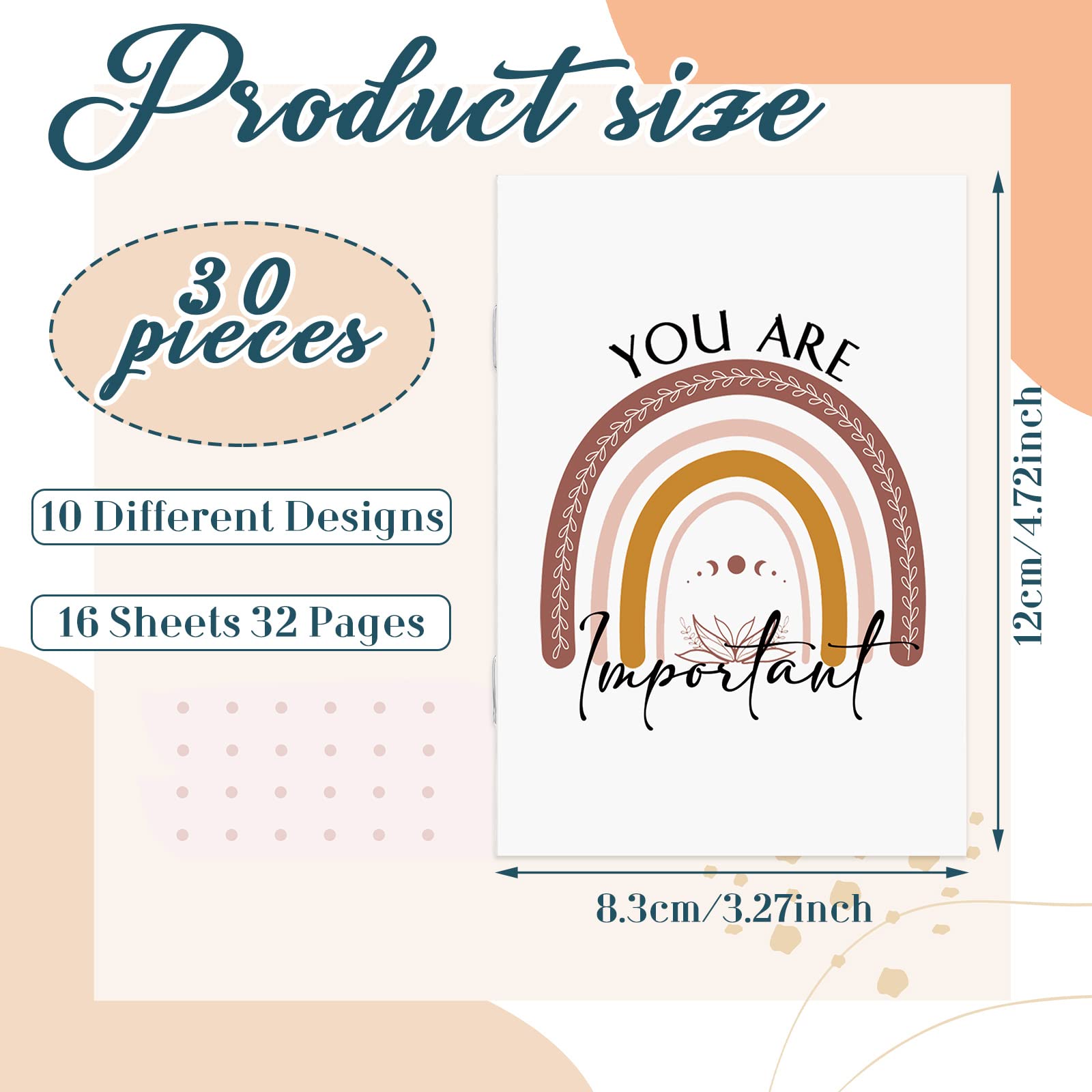 30 Pcs Motivational Notepads for Women - Rainbow Mini Journals, Inspirational Pocket Notebooks Bulk for School, Office & Employee Appreciation Gifts | Perfect for Daily Encouragement, Goal Setting & Workplace Positivity