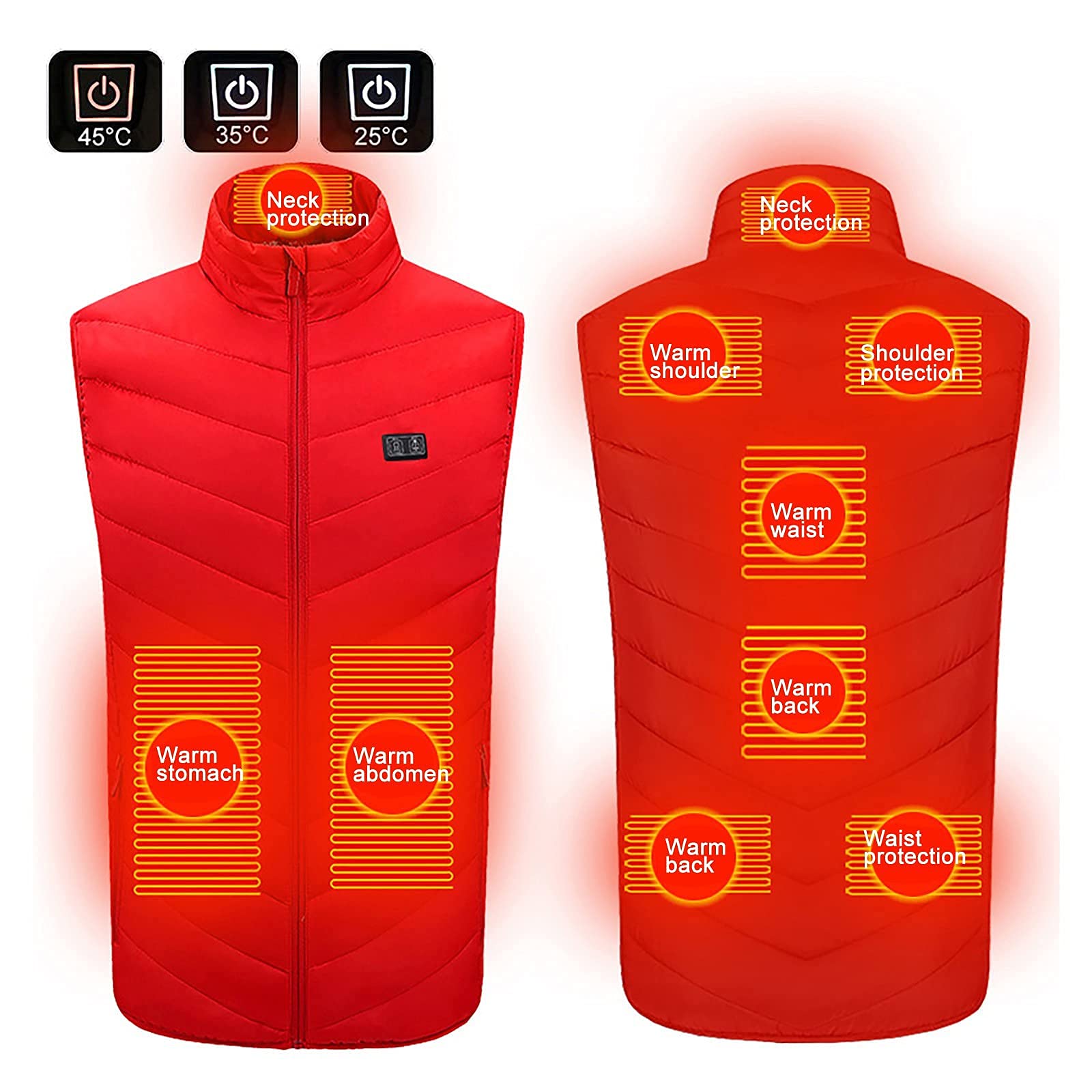 Men's Heated Jacket - Lightweight Winter Warm Coat for Outdoor Activities