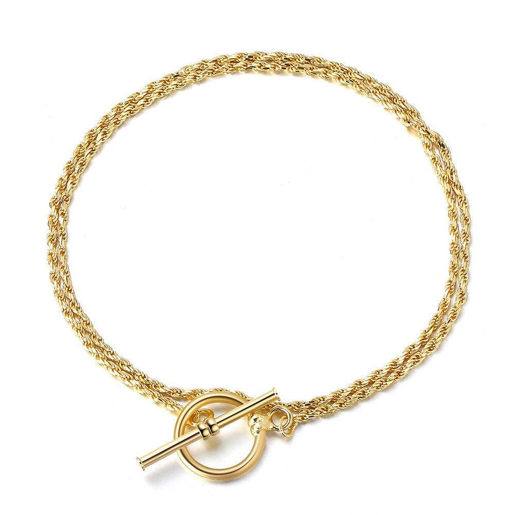 Exquisite Fried Dough Twists Chain Diamond Bracelet for Women - Elegant Stackable Jewelry for Parties, Weddings & Date Nights