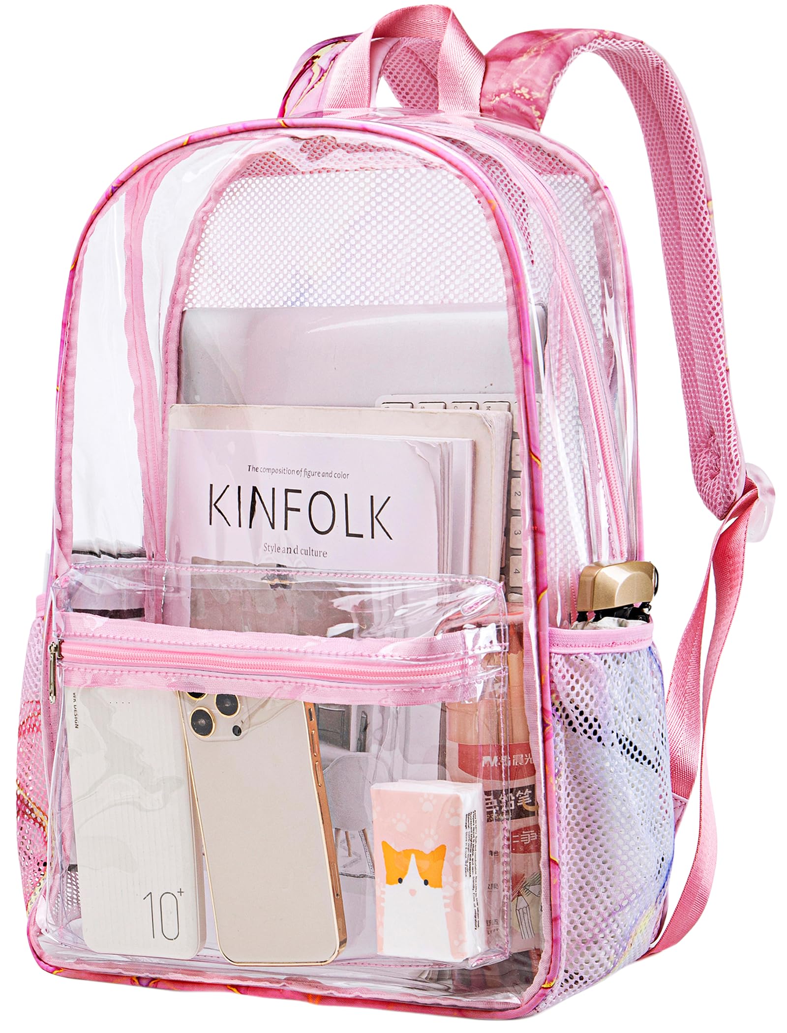 Clear Heavy Duty Transparent Backpack - See Through Bookbag for School, College, Work, Travel & Sports | Waterproof & TSA Approved for Airport Security & Everyday Use
