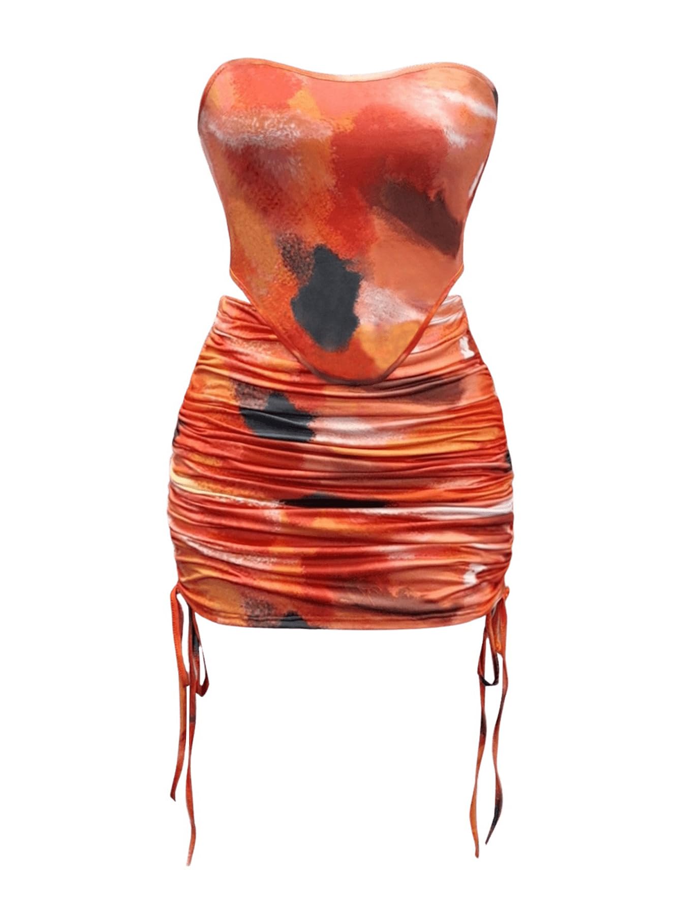 Milumia Women's 2 Piece Tie Dye Outfits - Sexy Tube Top & Bodycon Skirt Set for Summer, Beach, Party | Trendy Matching Outfit for Women