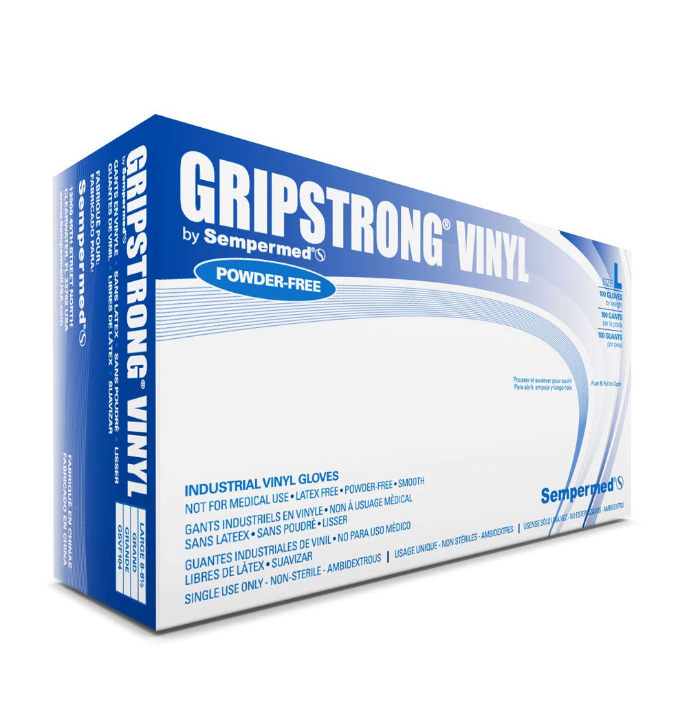 Premium Powder-Free Vinyl Gloves (Box of 100, Medium) - Disposable, Latex-Free, Comfort Fit for Medical, Food Service, Cleaning & Home Use
