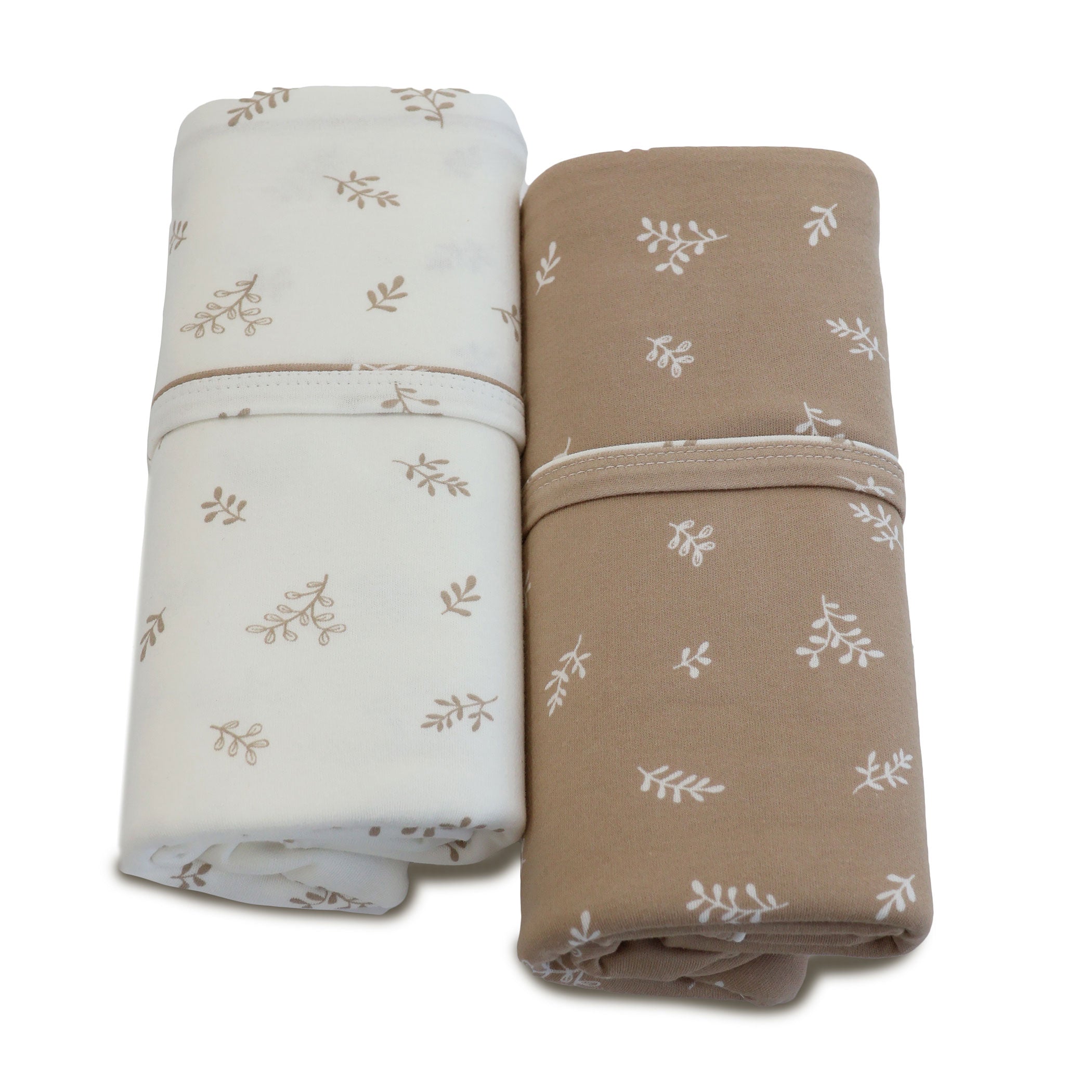 Organic Cotton 2-Pack Jersey Swaddle Wraps for Newborns - Soft & Breathable Baby Swaddling Blankets (Chestnut) - Perfect for Nursery, Baby Shower Gifts & Sleep Time
