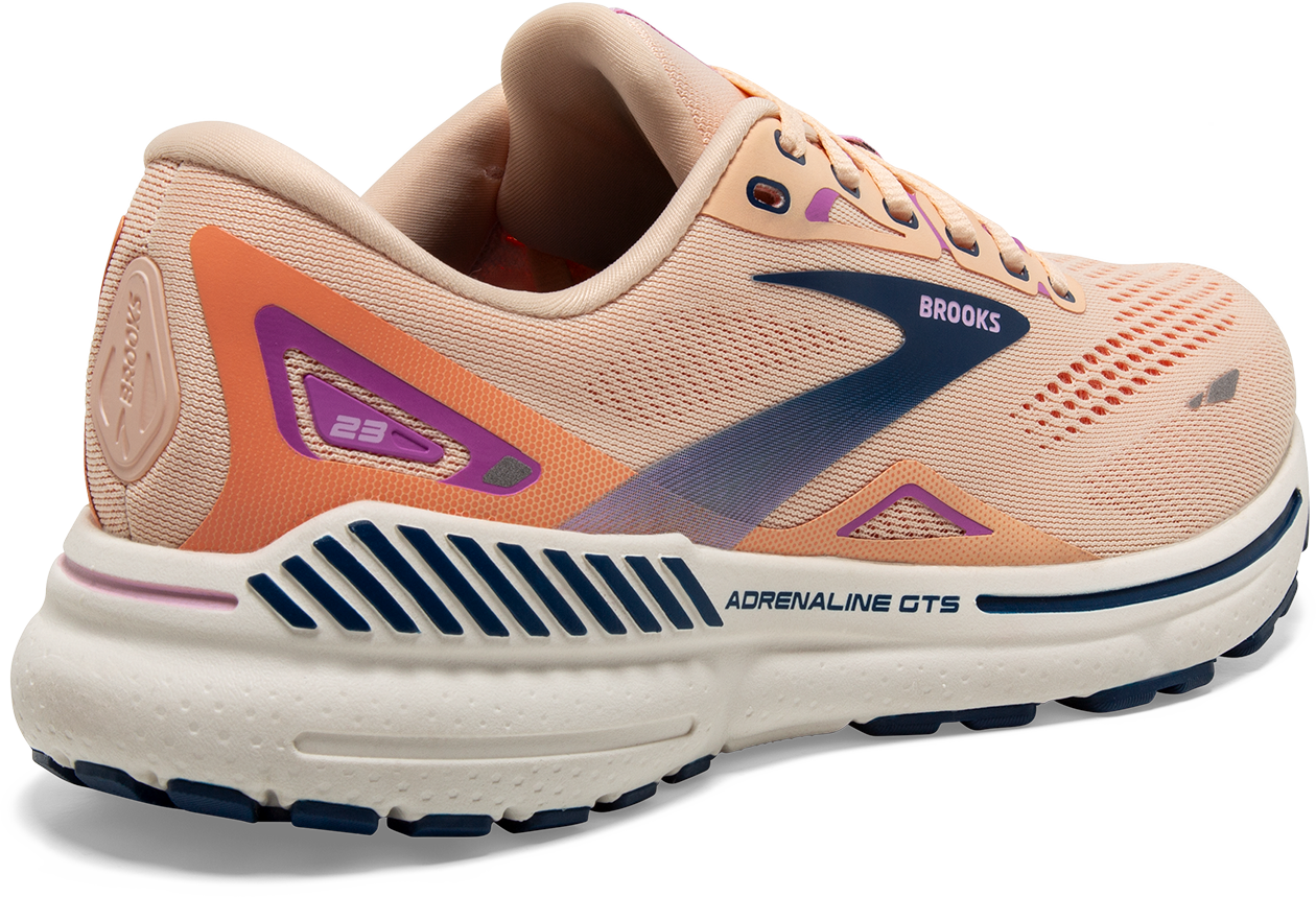 Women's Adrenaline GTS 23 Running Shoes - Breathable Mesh, Cushioned Support for Women (Apricot/Estate Blue/Orchid) | Perfect for Jogging, Gym Workouts & Daily Walking