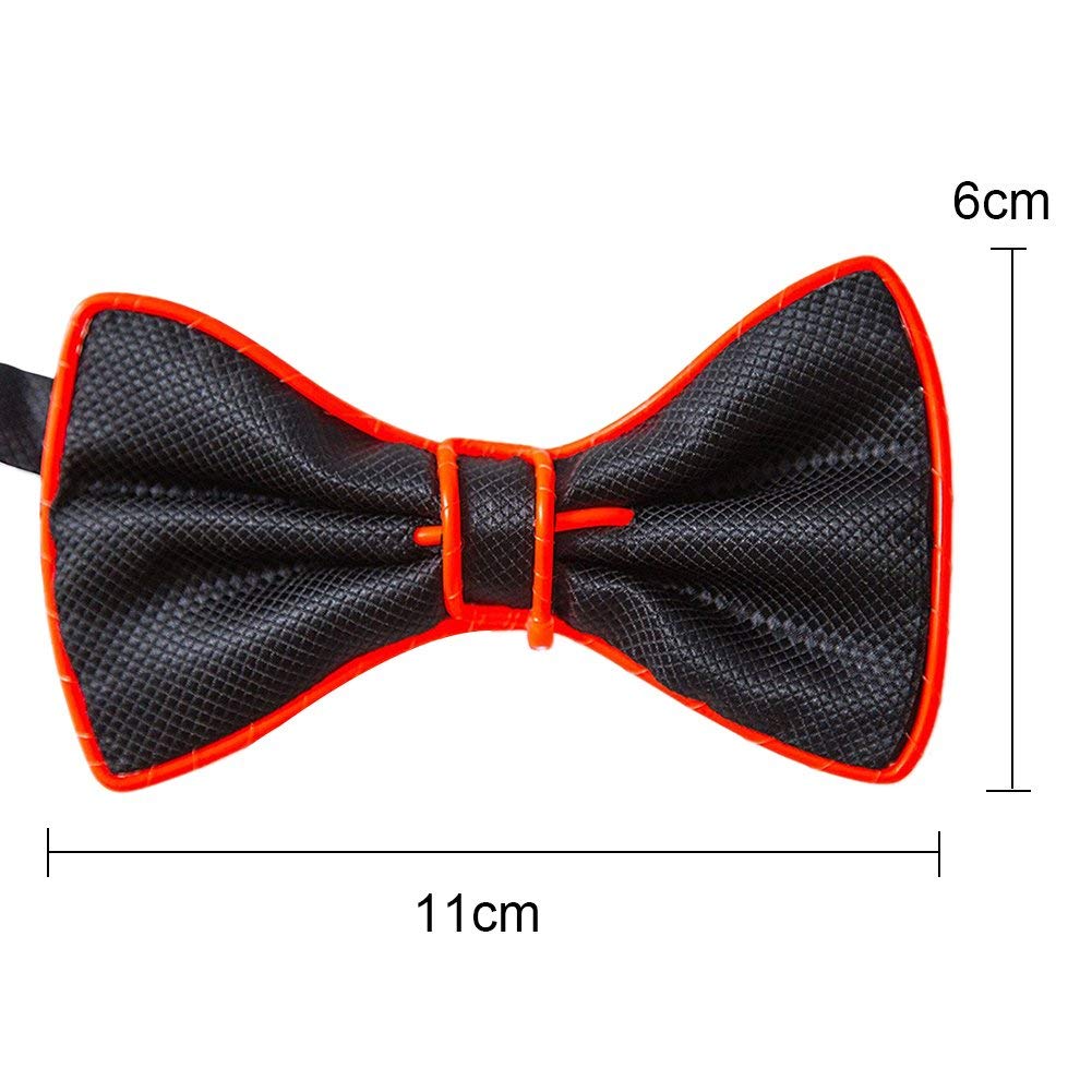 LED Light Up Bow Tie - Glowing Adjustable EL Wire Bowtie for Men & Women - Perfect for Parties, Raves, Concerts, and Cosplay