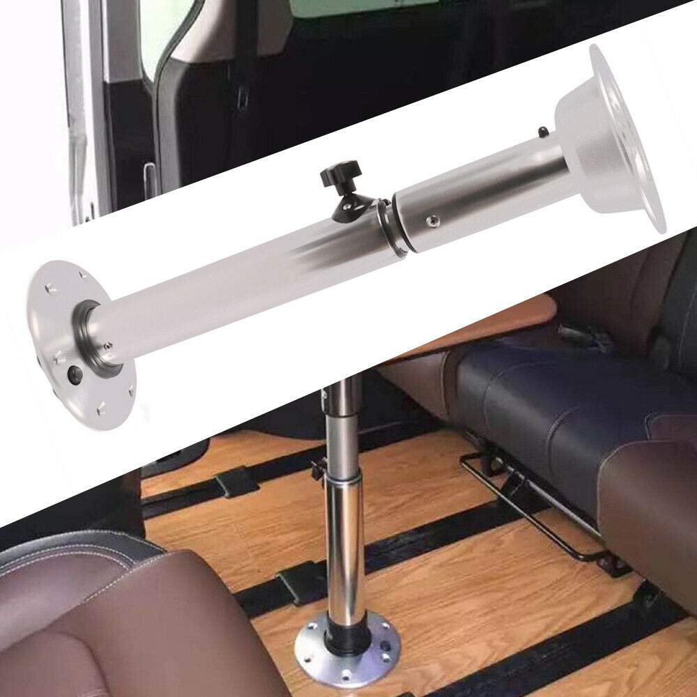 Adjustable Height Marine Boat Aluminum Table Pedestal with Removable Base - 7-Level Height Adjustable Bar Pedestal Leg Support (Silver) - Perfect for Boating, Fishing & Outdoor Dining